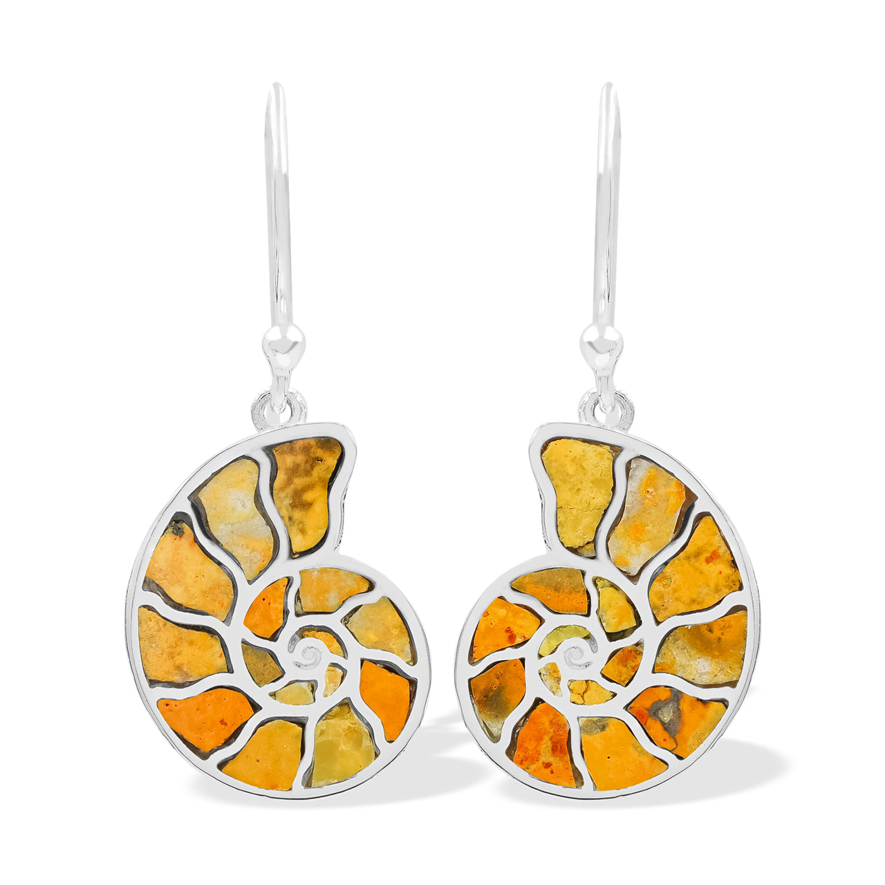 Colgante de amonita con incrustaciones de jaspe y abejorro Starborn en plata de ley