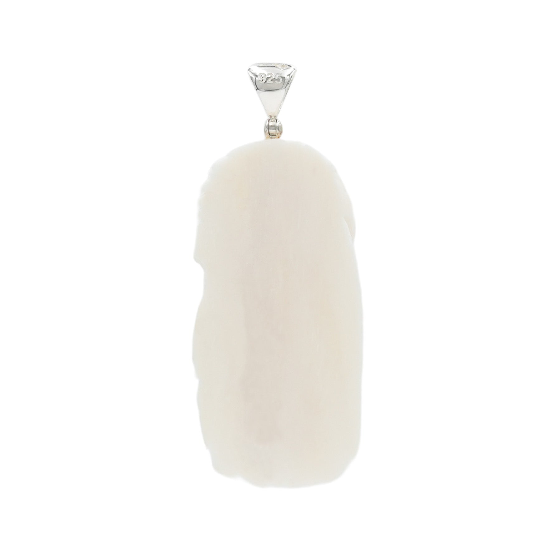 Starborn Carved Buffalo Bone Pendant with Bear, Wolf, & Eagle in Sterling Silver