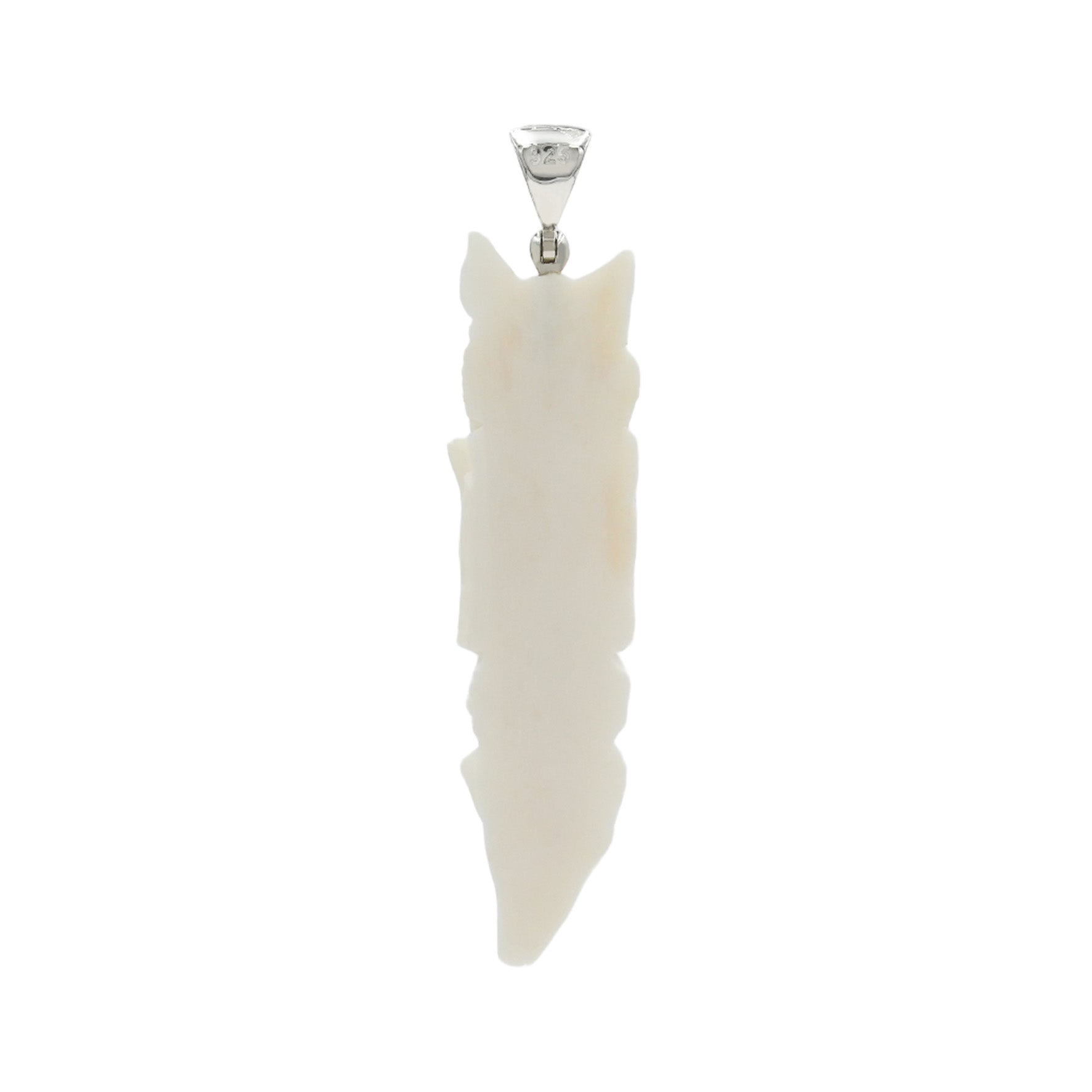 Starborn Carved Buffalo Bone Pendant Five Wolves in Sterling Silver