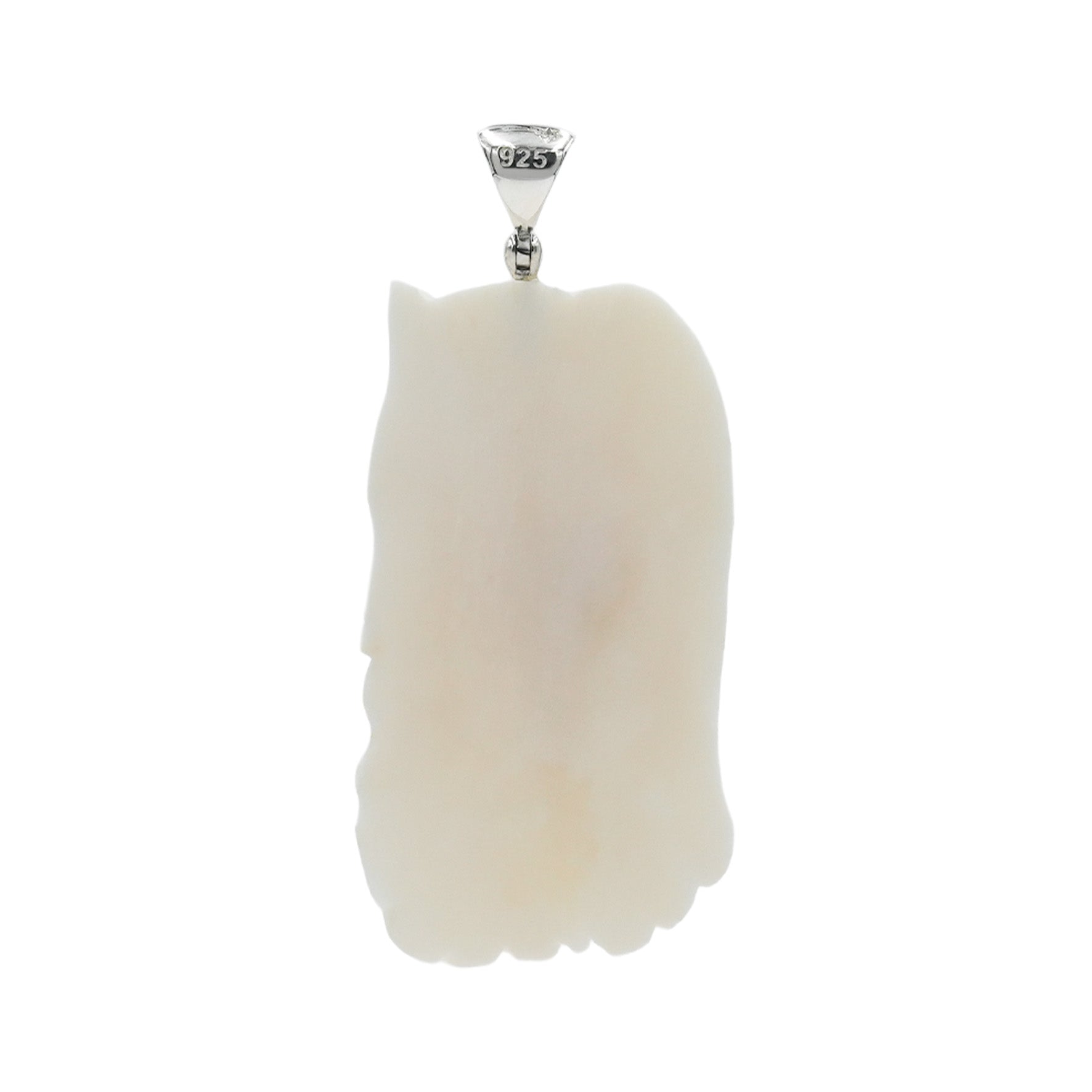 Starborn Carved Buffalo Bone Pendant Wolf & Eagle in Sterling Silver