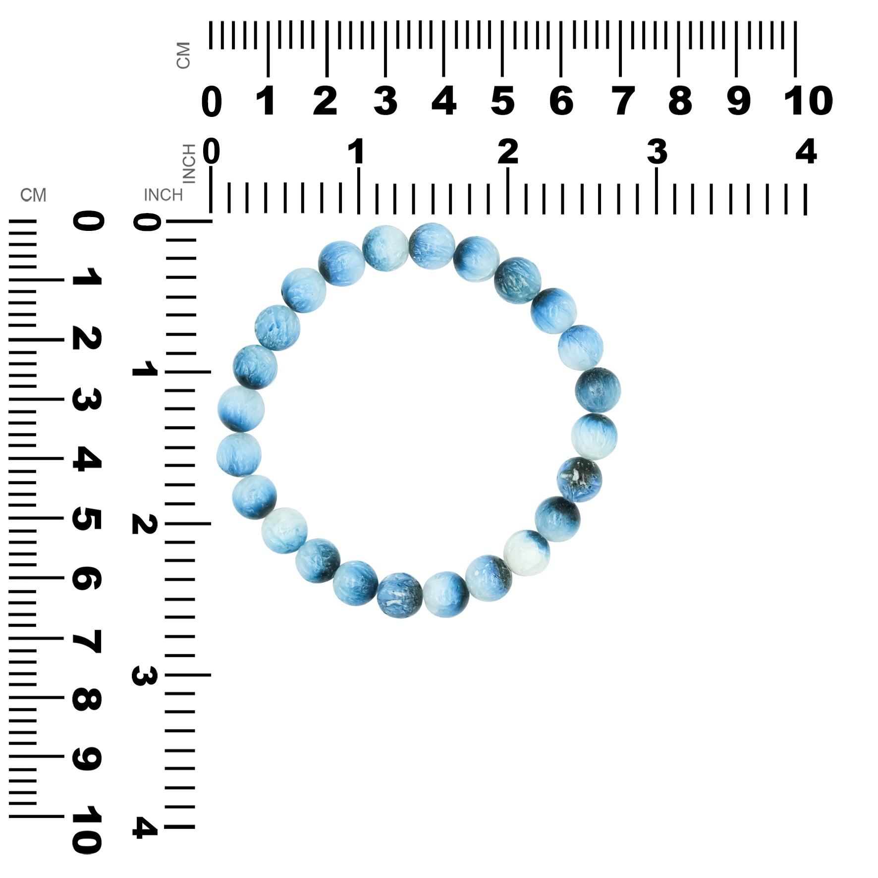 Pulsera elástica con cuentas de glacierita de hielo azul de 8 mm Starborn
