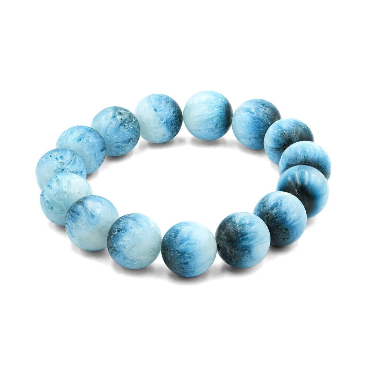 Pulsera elástica con cuentas de glacierita de hielo azul de 8 mm Starborn