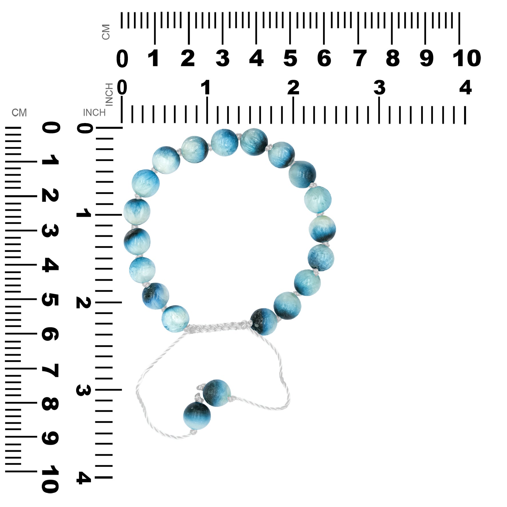 Starborn Blue Ice Glacierite Adjustable Bead Bracelet