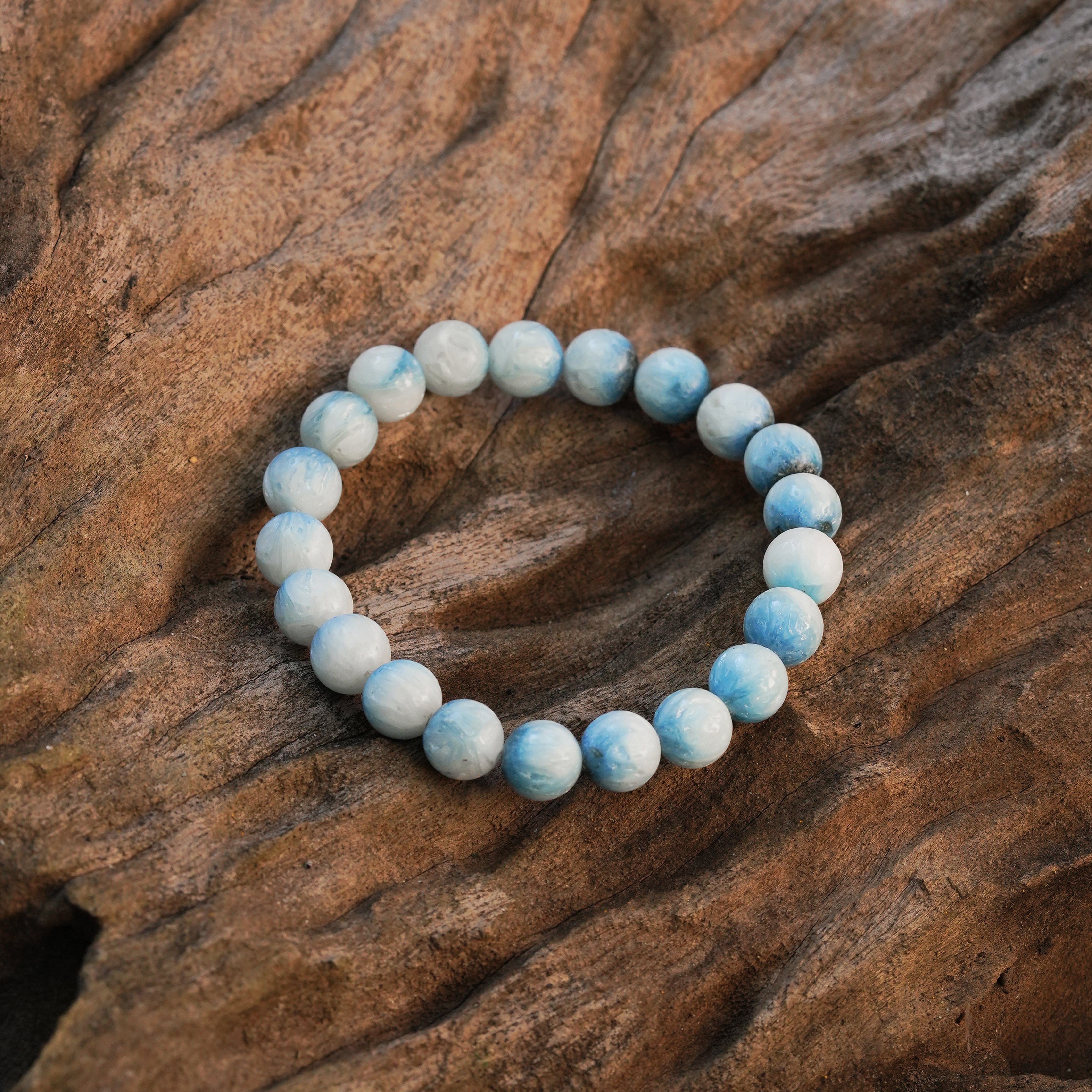 Starborn Blue Ice Glacierite Elastic Beaded Bracelet
