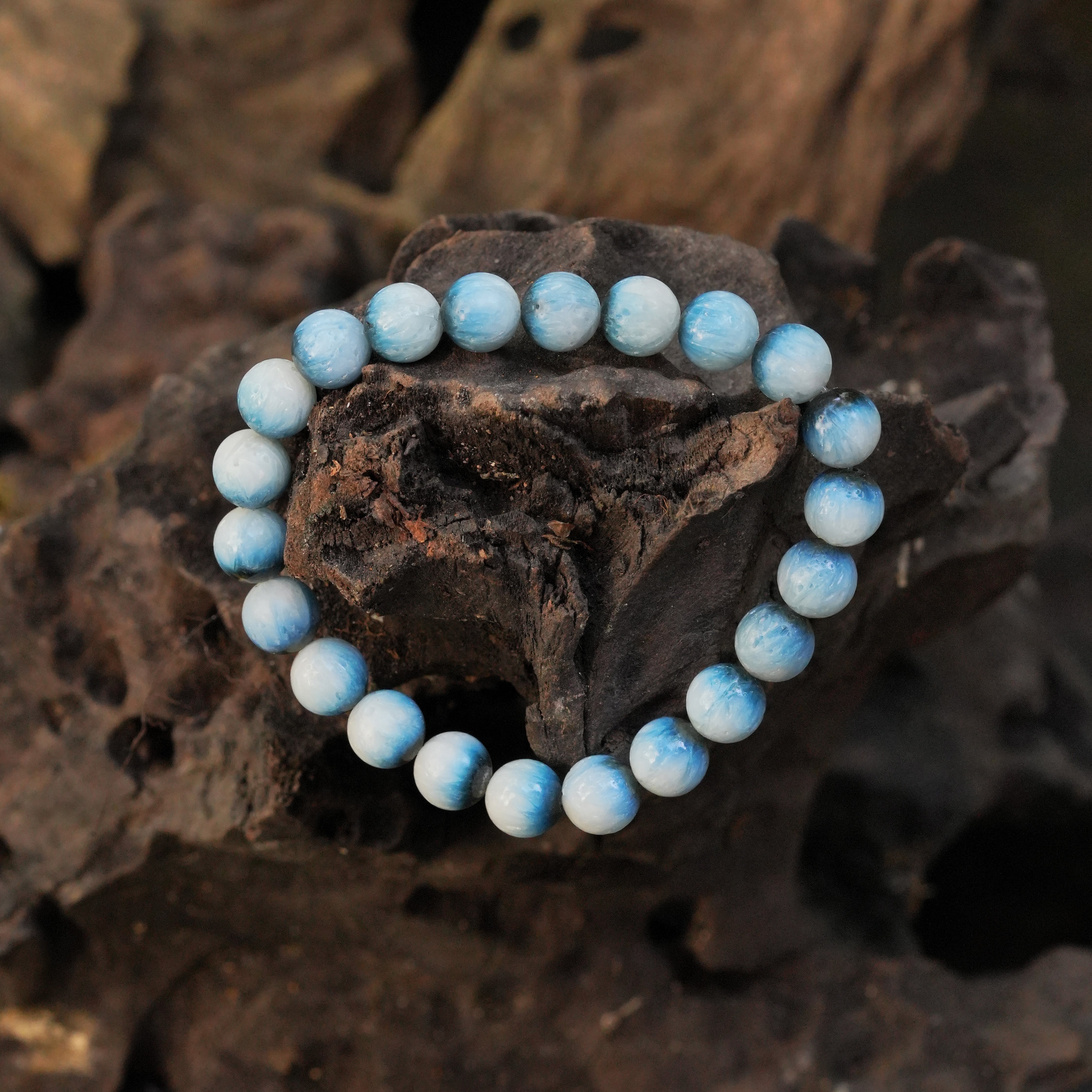 Starborn Blue Ice Glacierite Elastic Beaded Bracelet