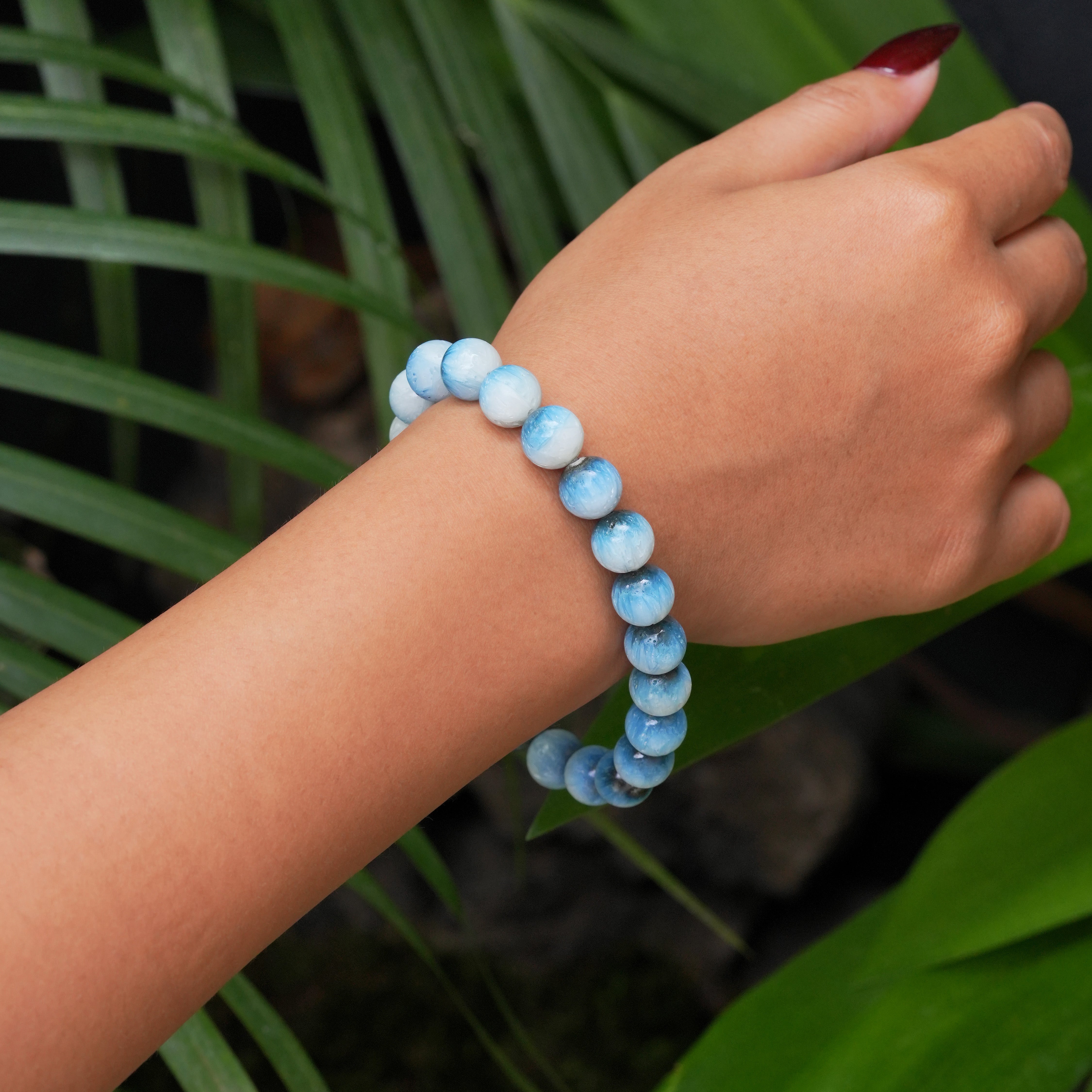Starborn Blue Ice Glacierite Elastic Beaded Bracelet