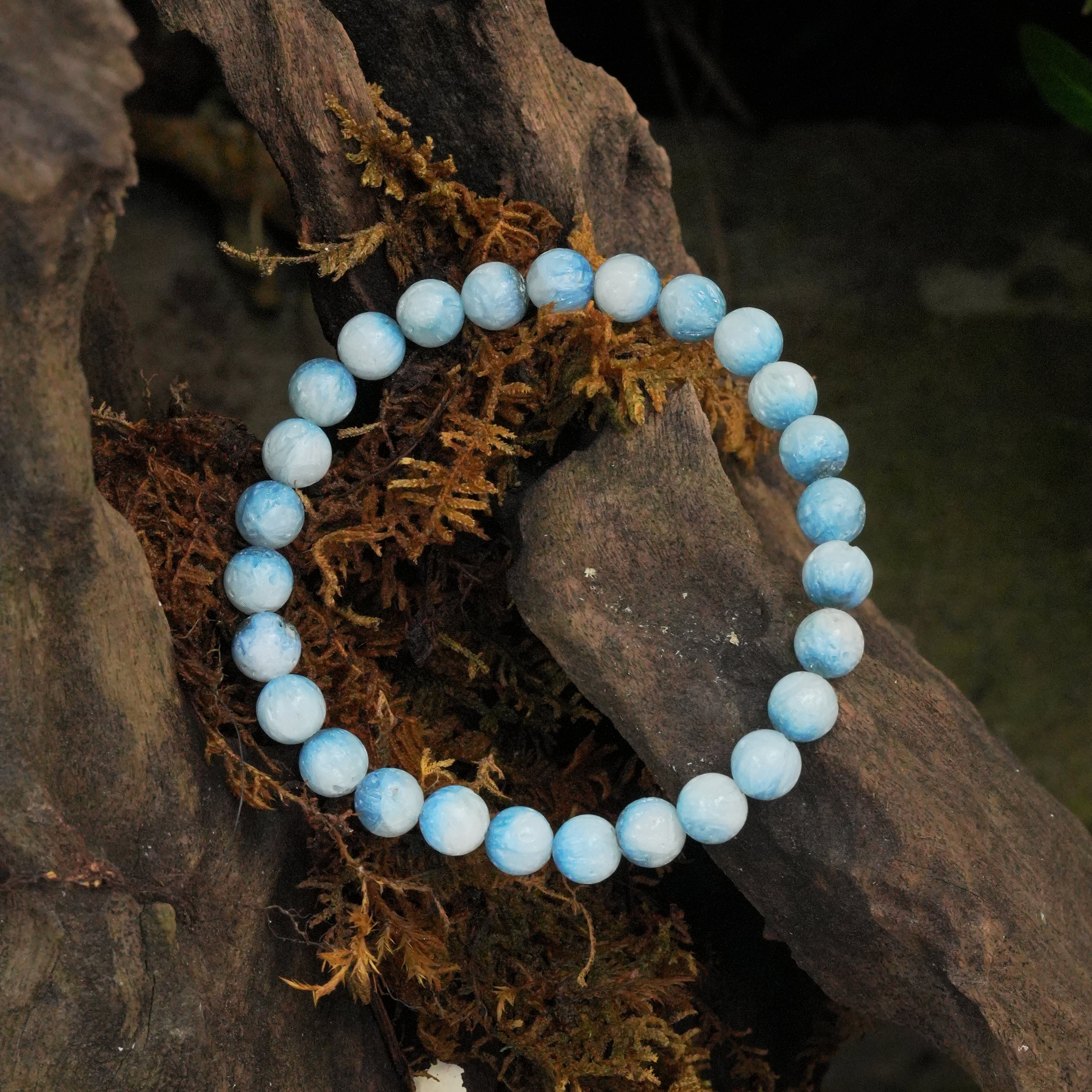 Starborn Blue Ice Glacierite Elastic Beaded Bracelet