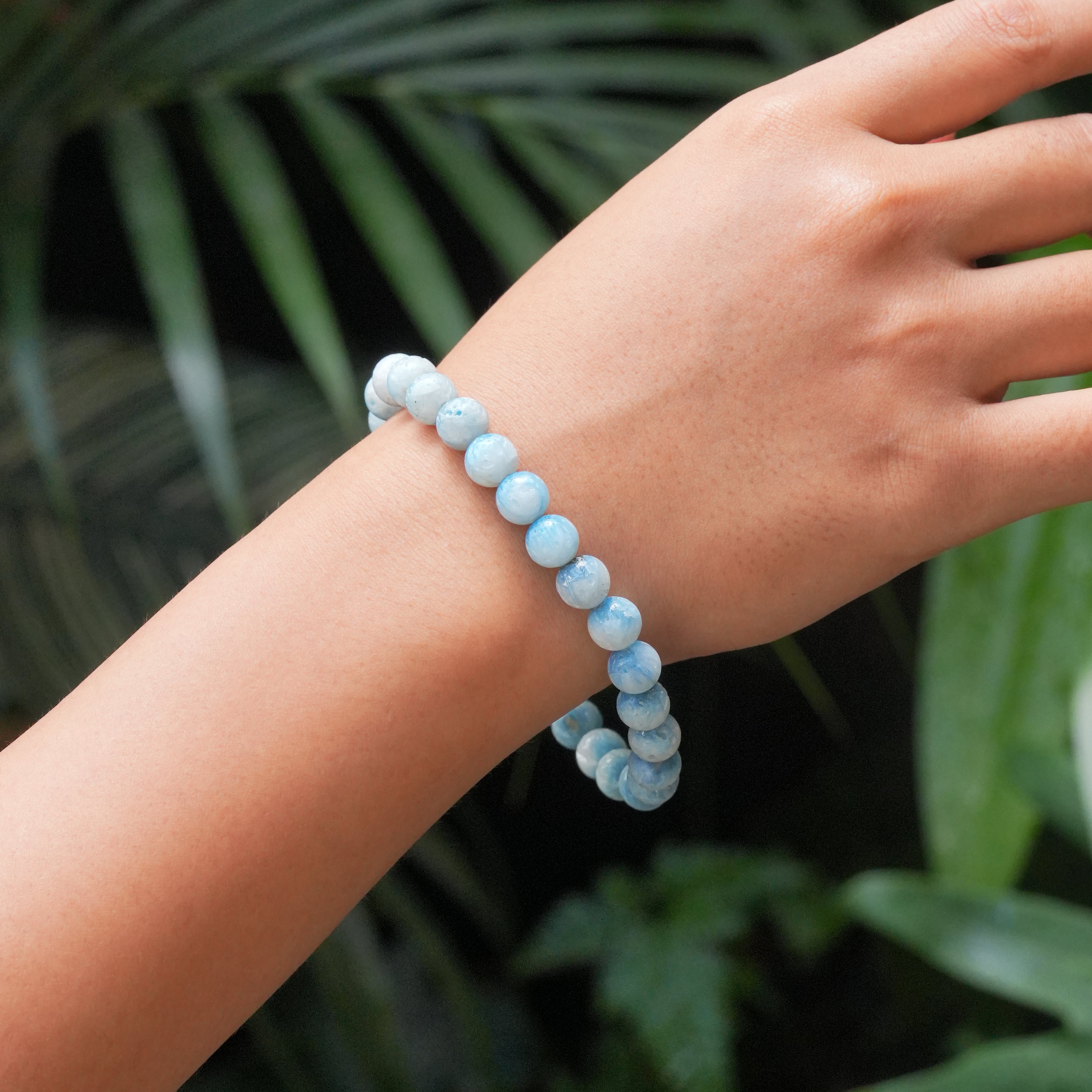 Starborn Blue Ice Glacierite Elastic Beaded Bracelet