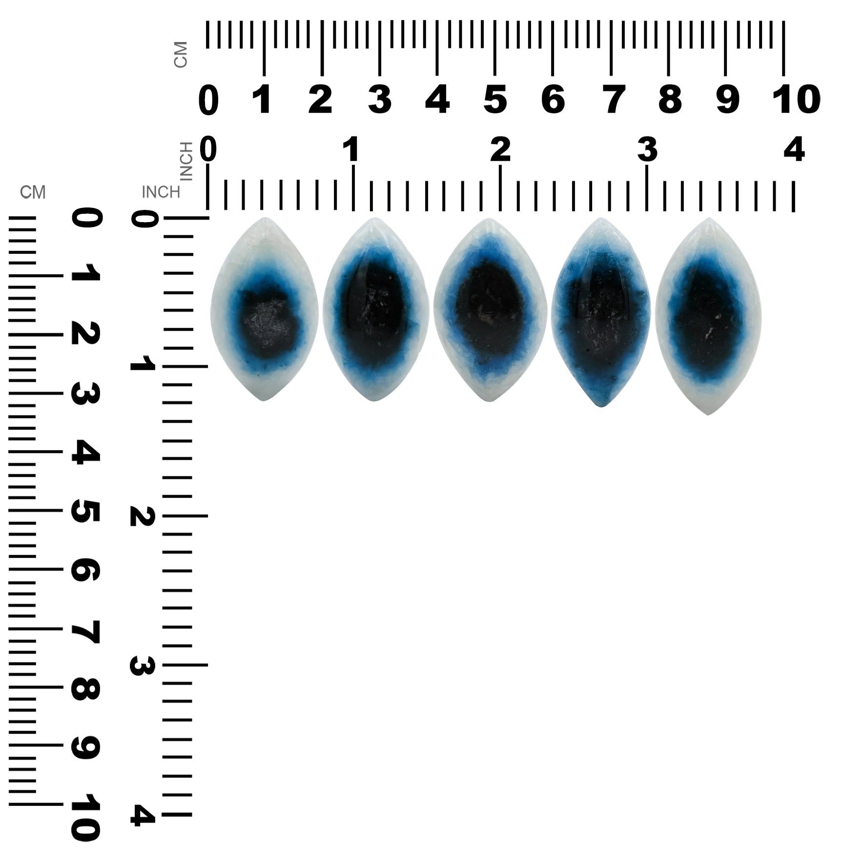 Starborn Eyeshape Blue Ice Glacierite Cabochon - 1 piece