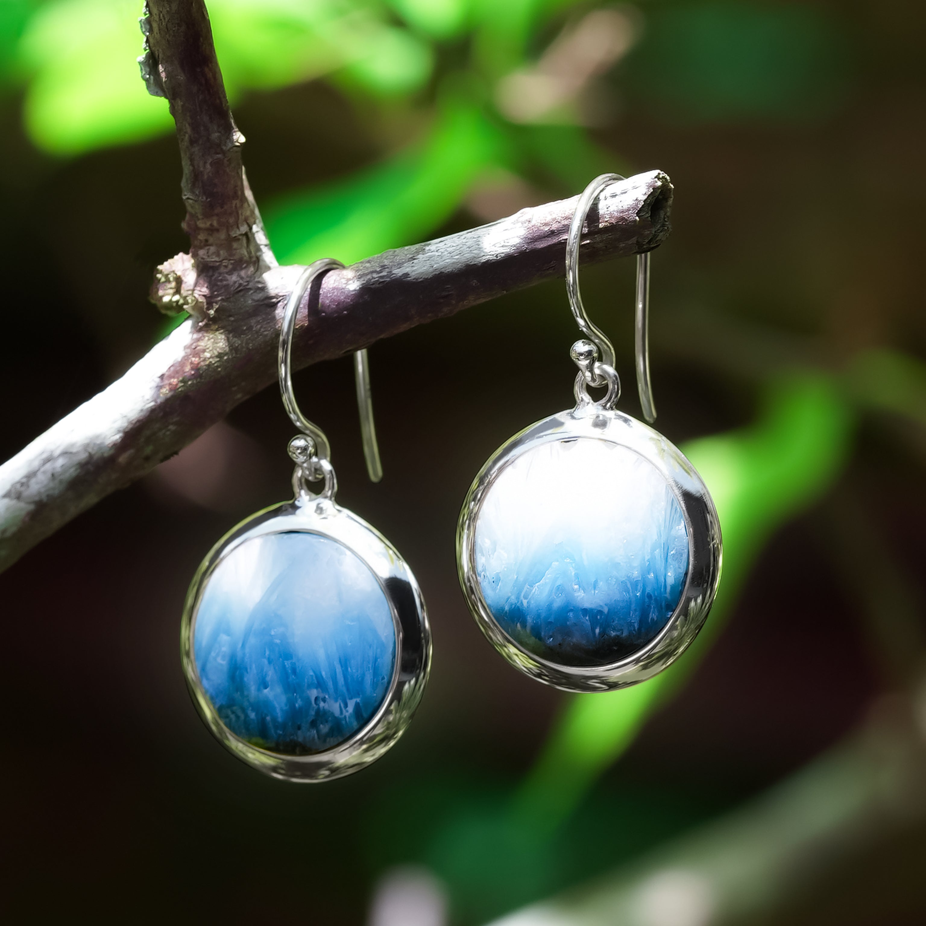 Starborn Ohrring im Medaillon-Stil mit runden Edelsteinen, 15 mm, aus Sterlingsilber, Größe S