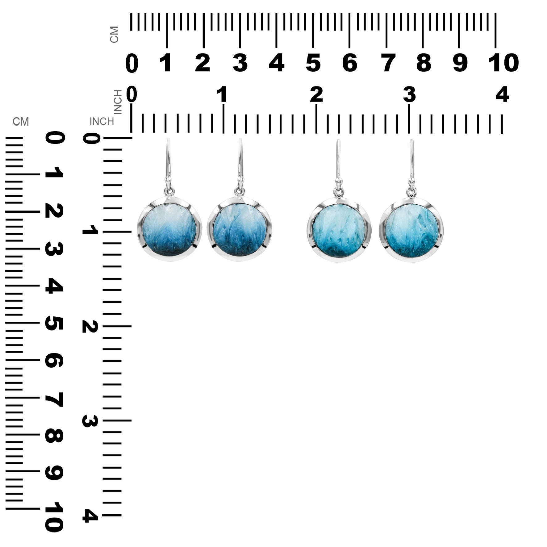 Starborn Ohrring im Medaillon-Stil mit runden Edelsteinen, 15 mm, aus Sterlingsilber, Größe S