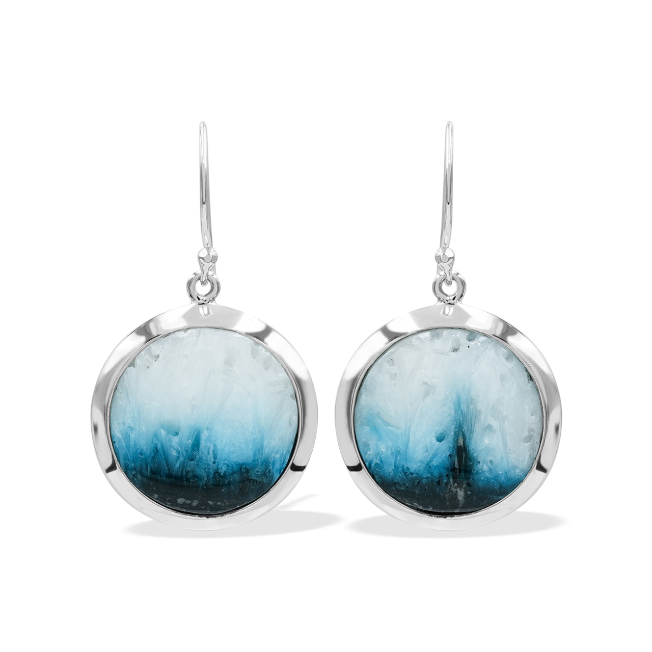 Pendiente estilo medallón con piedras preciosas redondas de 18 mm Starborn en plata de ley - Mediano