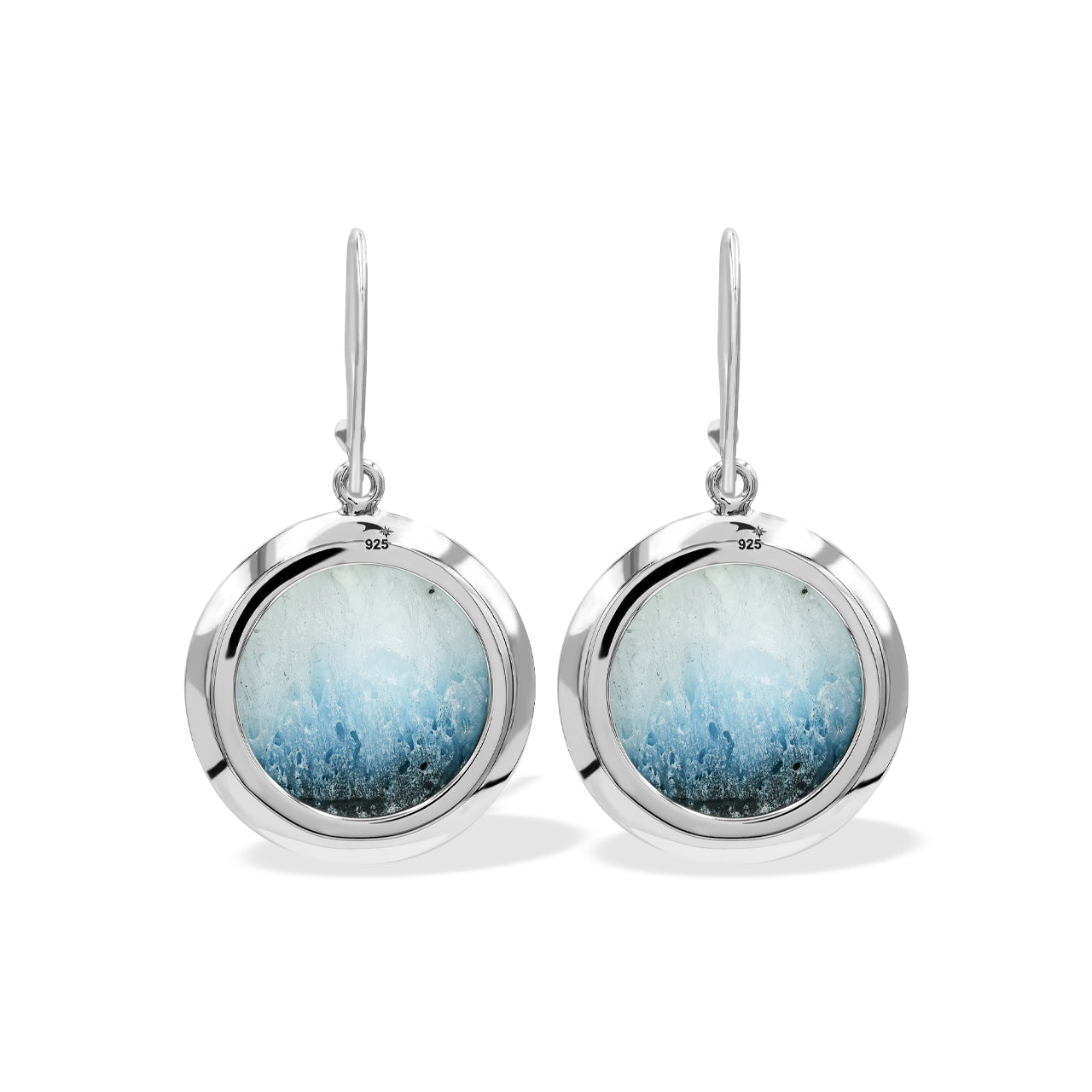 Pendiente estilo medallón con piedras preciosas redondas de 18 mm Starborn en plata de ley - Mediano