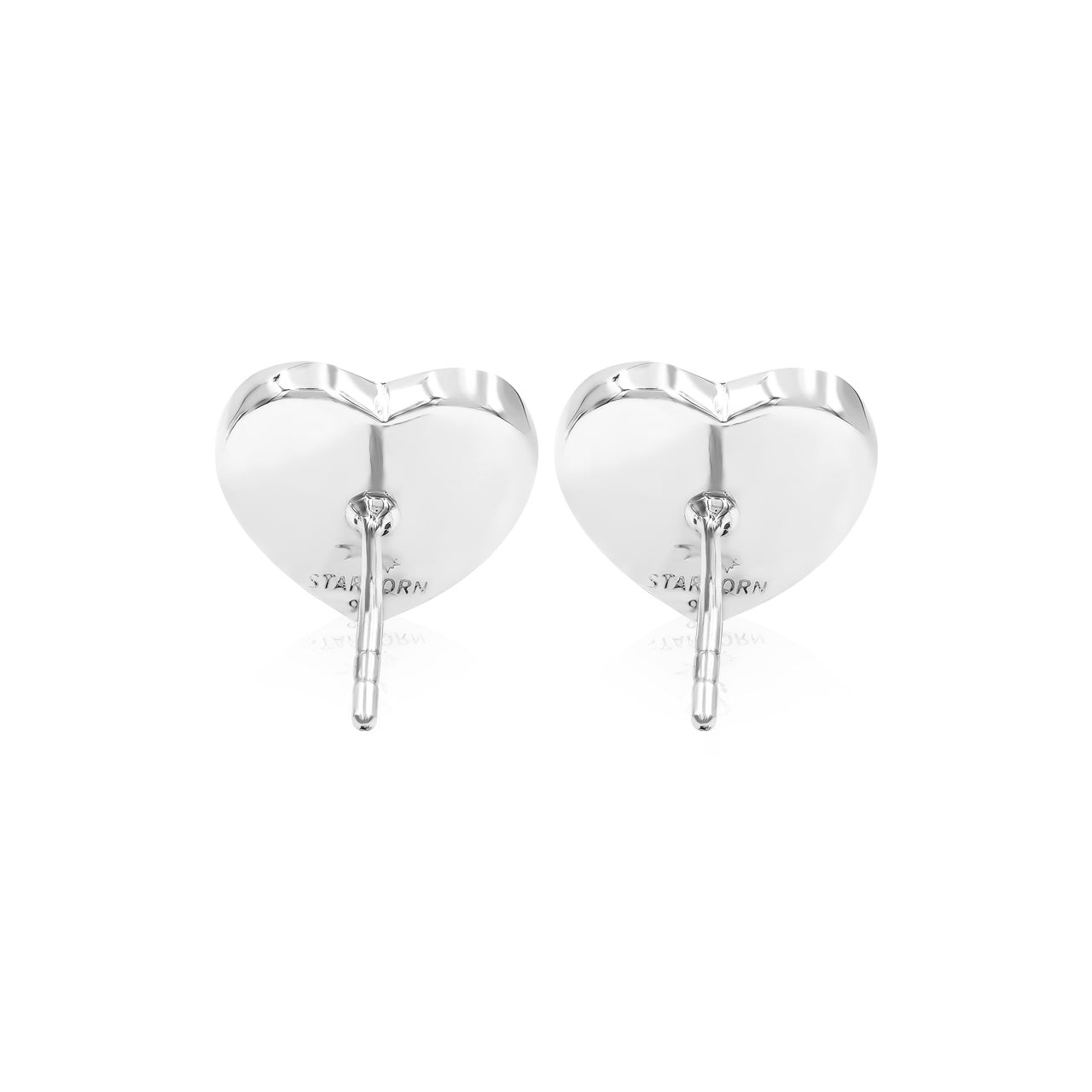 Starborn Heart Blue Ice Glacierite Post Style Earrings in Sterling Silver