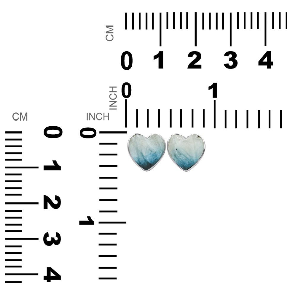 Starborn Heart Gemstone Post Style Earrings in Sterling Silver