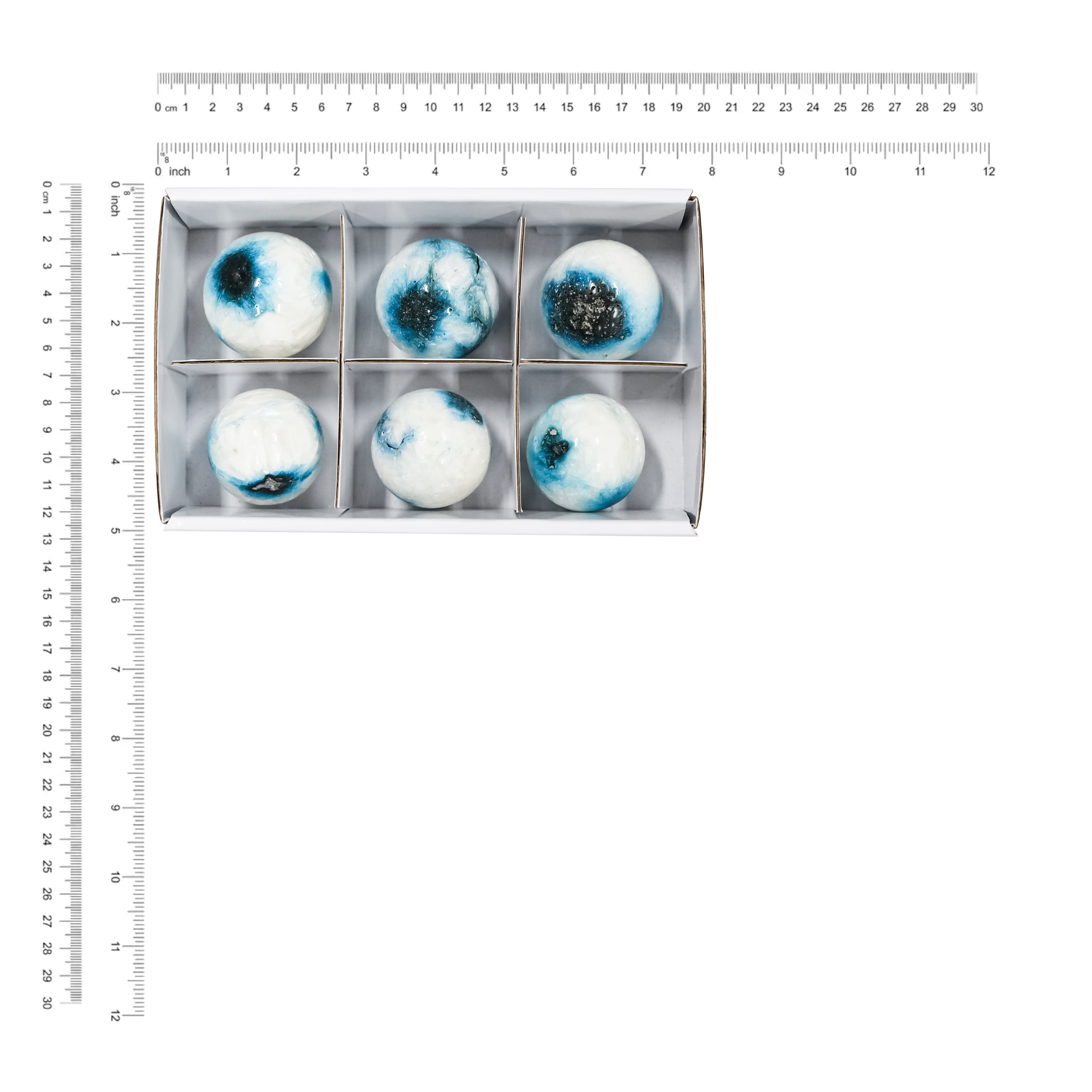 Starborn Blue Ice Glacierite Sphere 1000 Grams - 6 Pieces