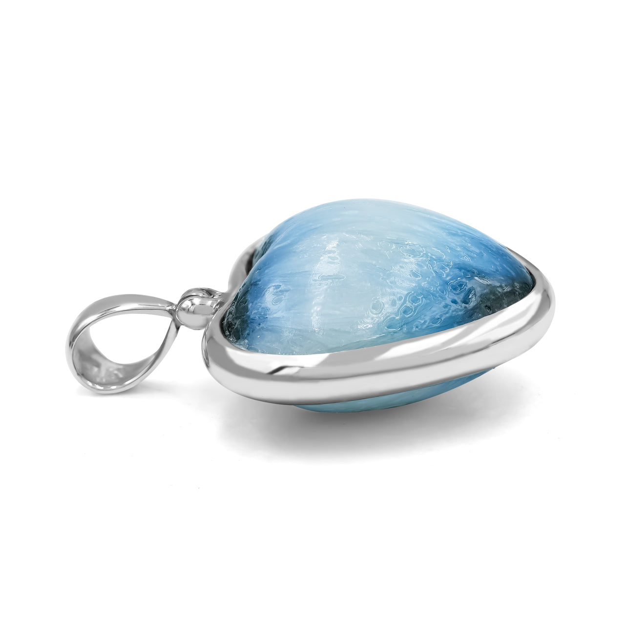 Starborn Blue Ice Glacierite Heart Shaped Pendant in Sterling Silver