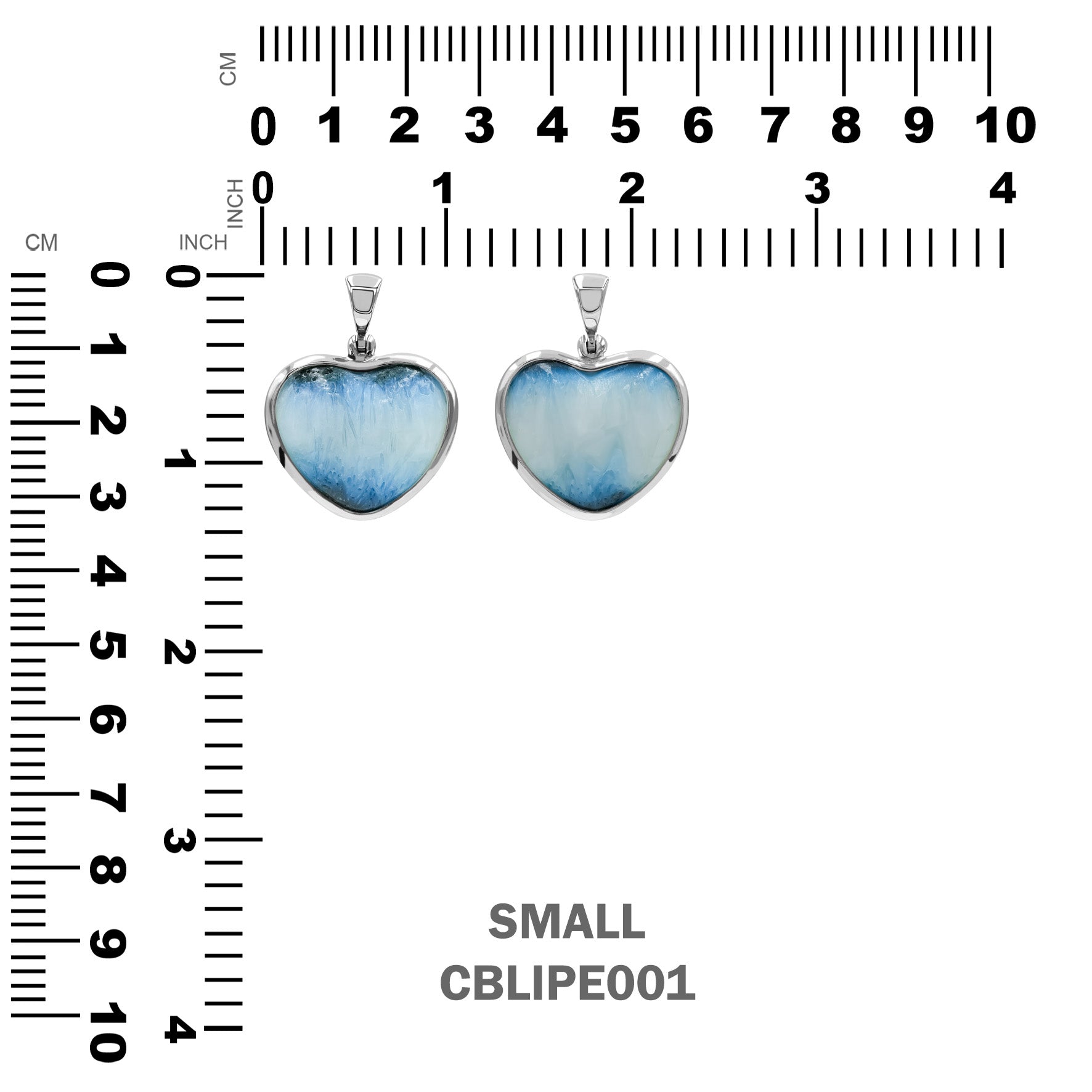 Starborn Blue Ice Glacierite Heart Shaped Pendant in Sterling Silver