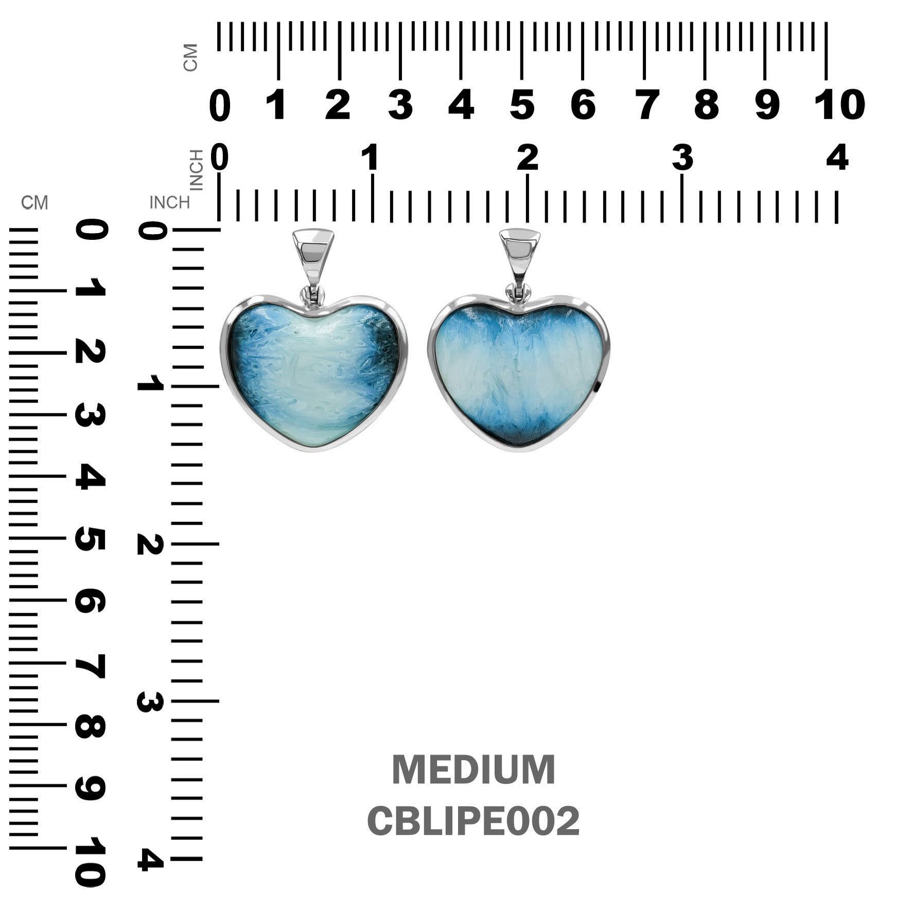 Starborn Blue Ice Glacierite Heart Shaped Pendant in Sterling Silver