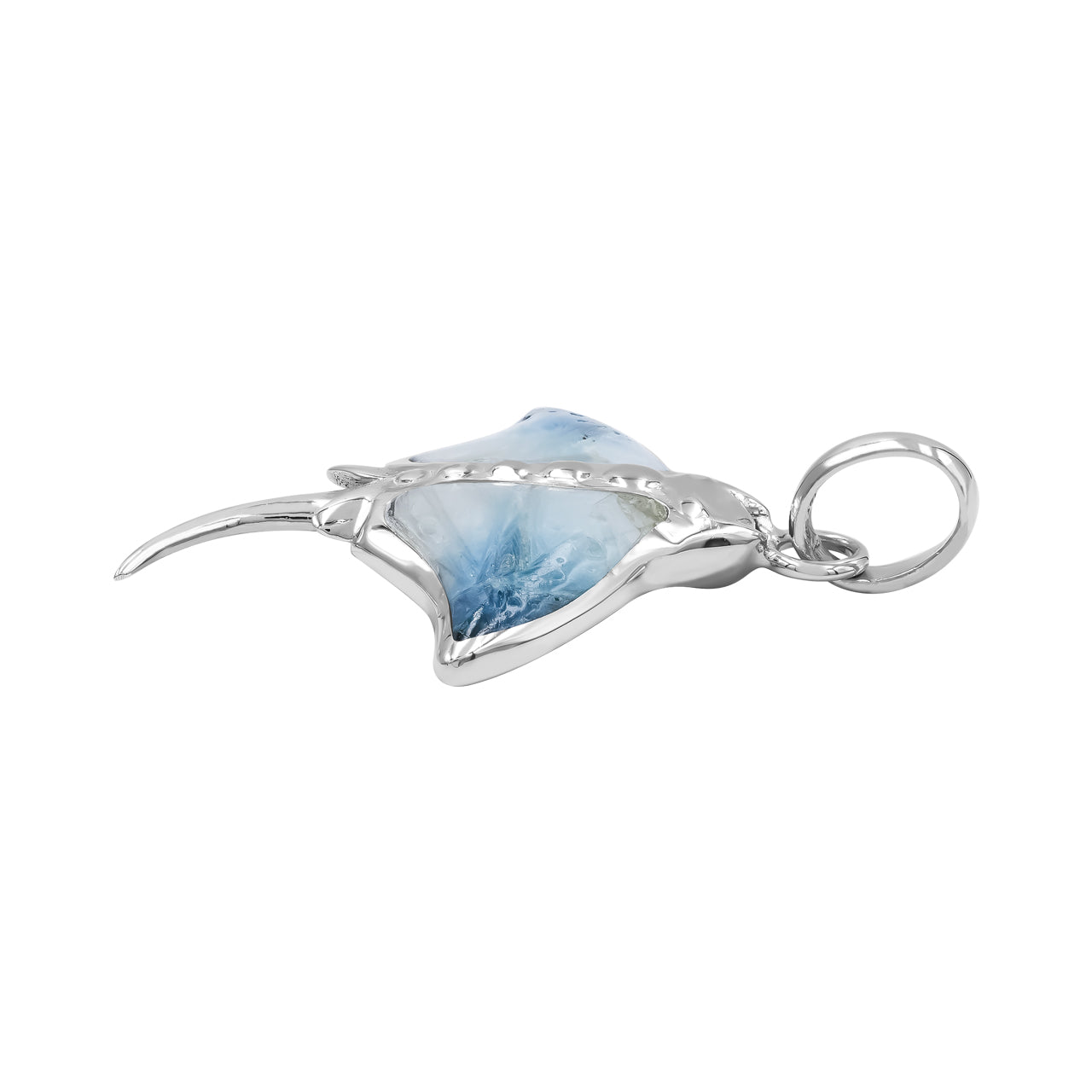 Starborn Blue Ice Glacierite Manta Ray Pendant in Sterling Silver