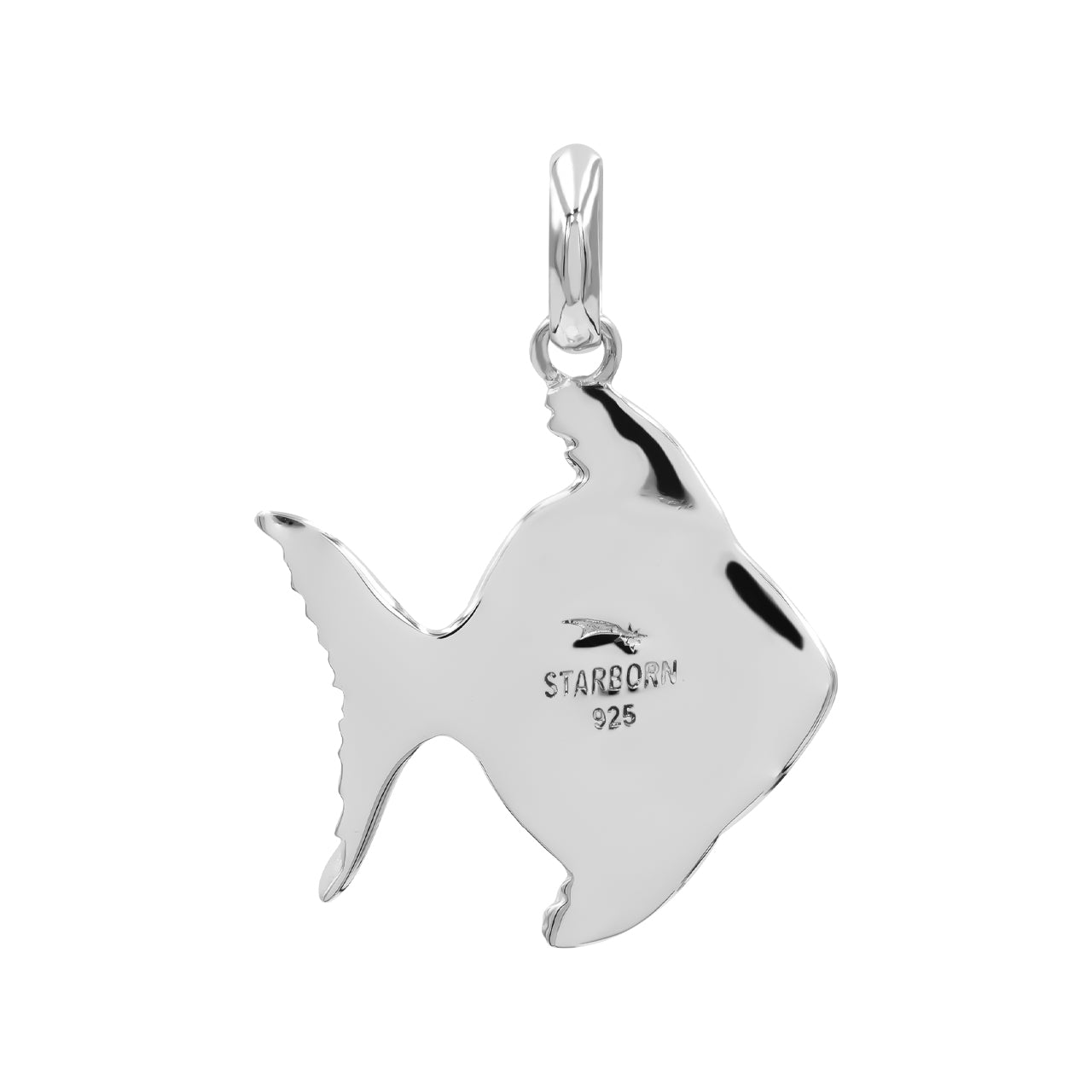 Starborn Blue Ice Glacierite Inlay Fish Pendant in Sterling Silver