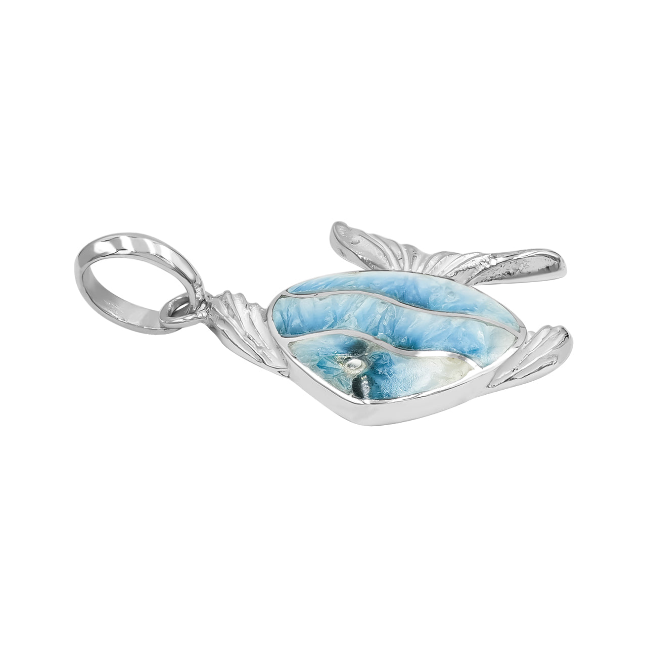 Colgante con forma de pez con incrustaciones de piedras preciosas encantadoras de Starborn en plata de ley