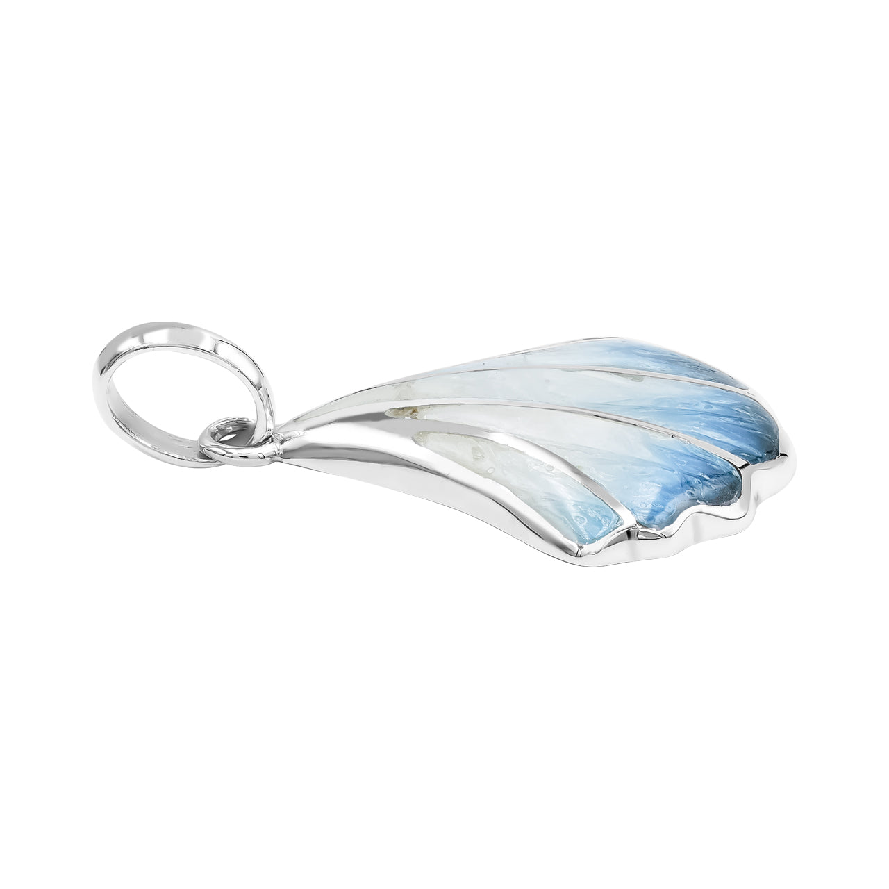 Starborn Blue Ice Glacierite Seashell Pendant in Sterling Silver