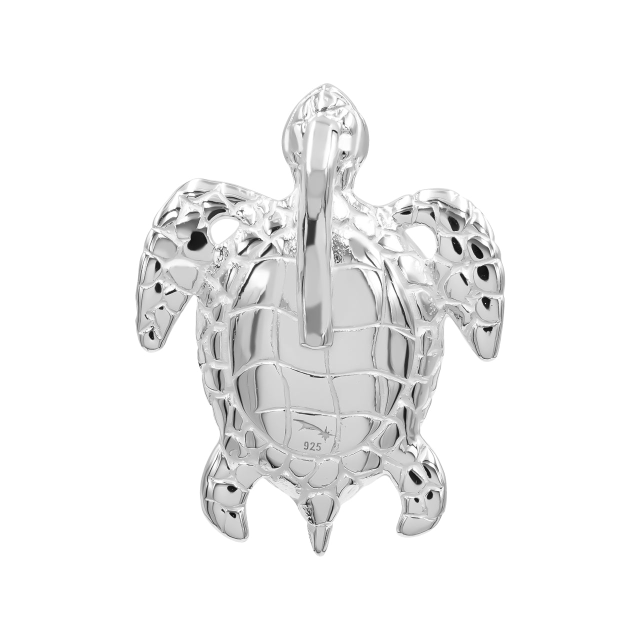 Starborn Blue Ice Glacierite Sea Turtle Pendant in Sterling Silver