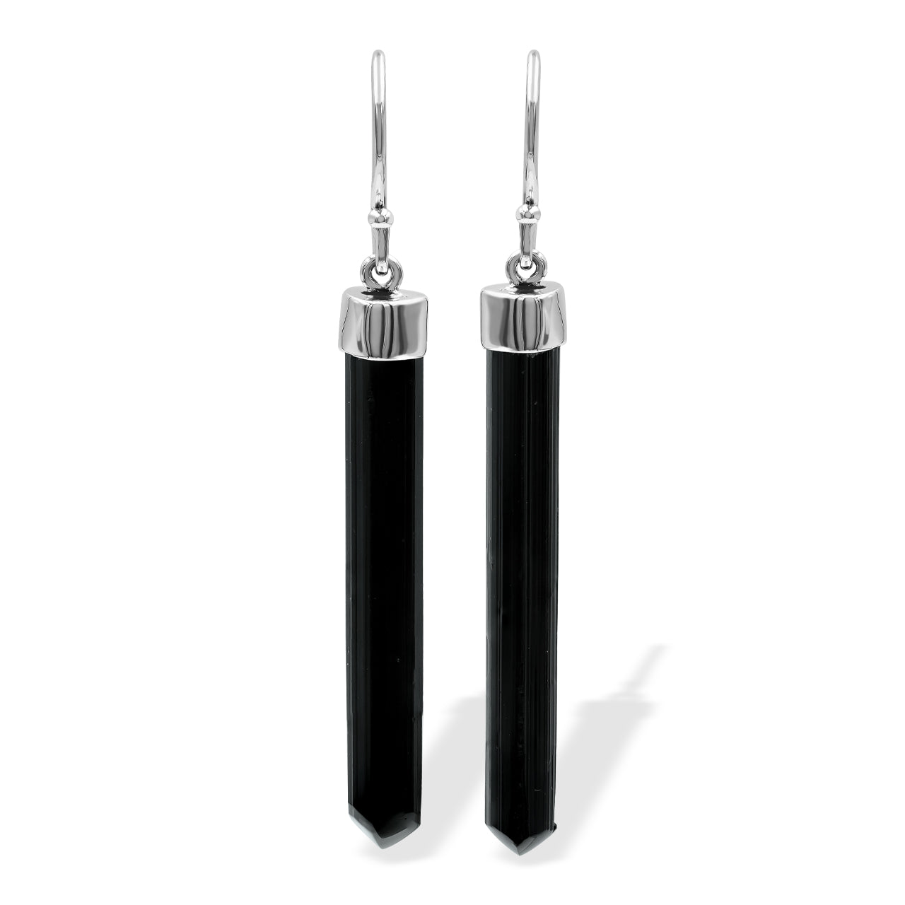 Starborn Black Tourmaline Crystal Cap Set Earrings in Sterling Silver