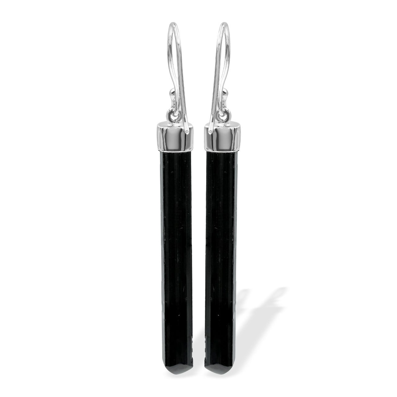 Starborn Black Tourmaline Crystal Cap Set Earrings in Sterling Silver