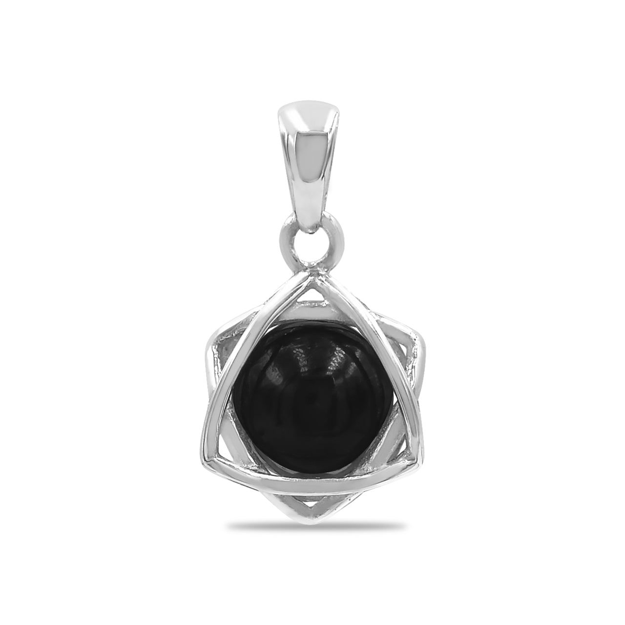 Colgante de estrella de seis puntas con esfera de piedras preciosas Starborn en plata de ley
