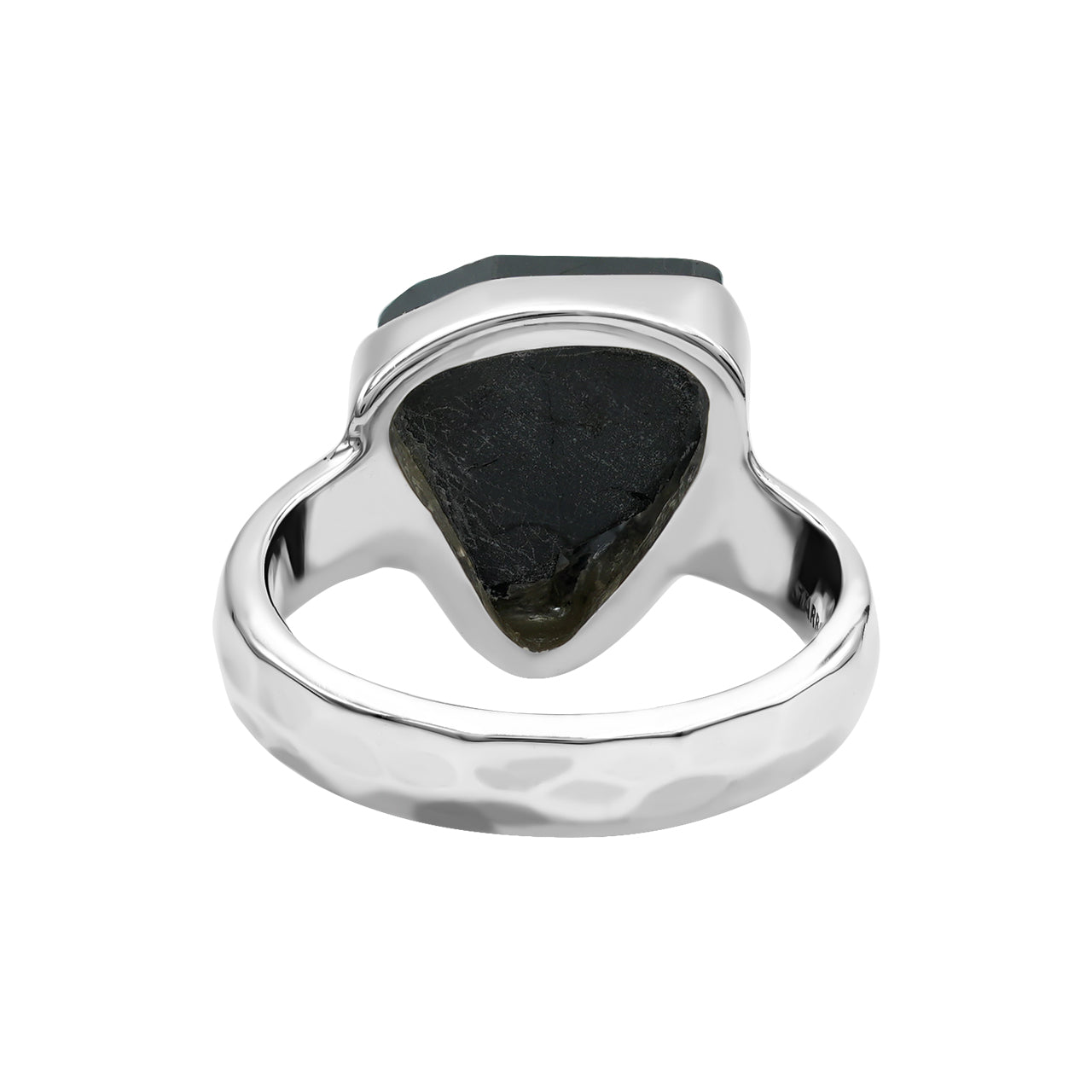 Starborn Black Tourmaline Crystal Freeform Ring in Sterling Silver