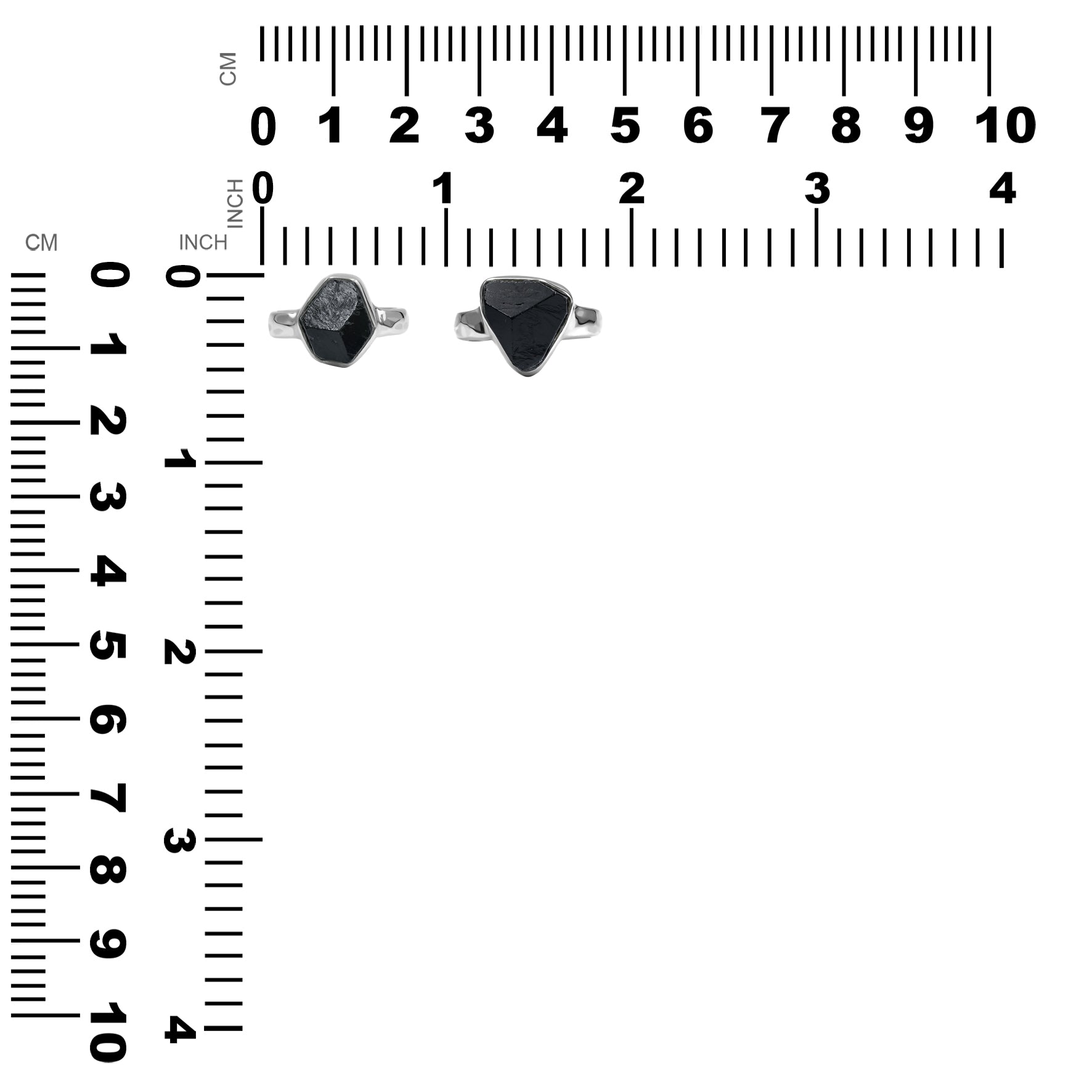 Starborn Black Tourmaline Crystal Freeform Ring in Sterling Silver