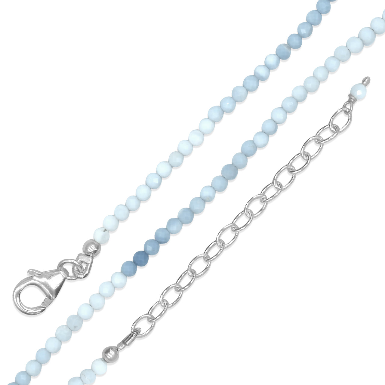 Starborn Halskette mit Perlen, natürlicher Boulder-Opal, 2,5 mm