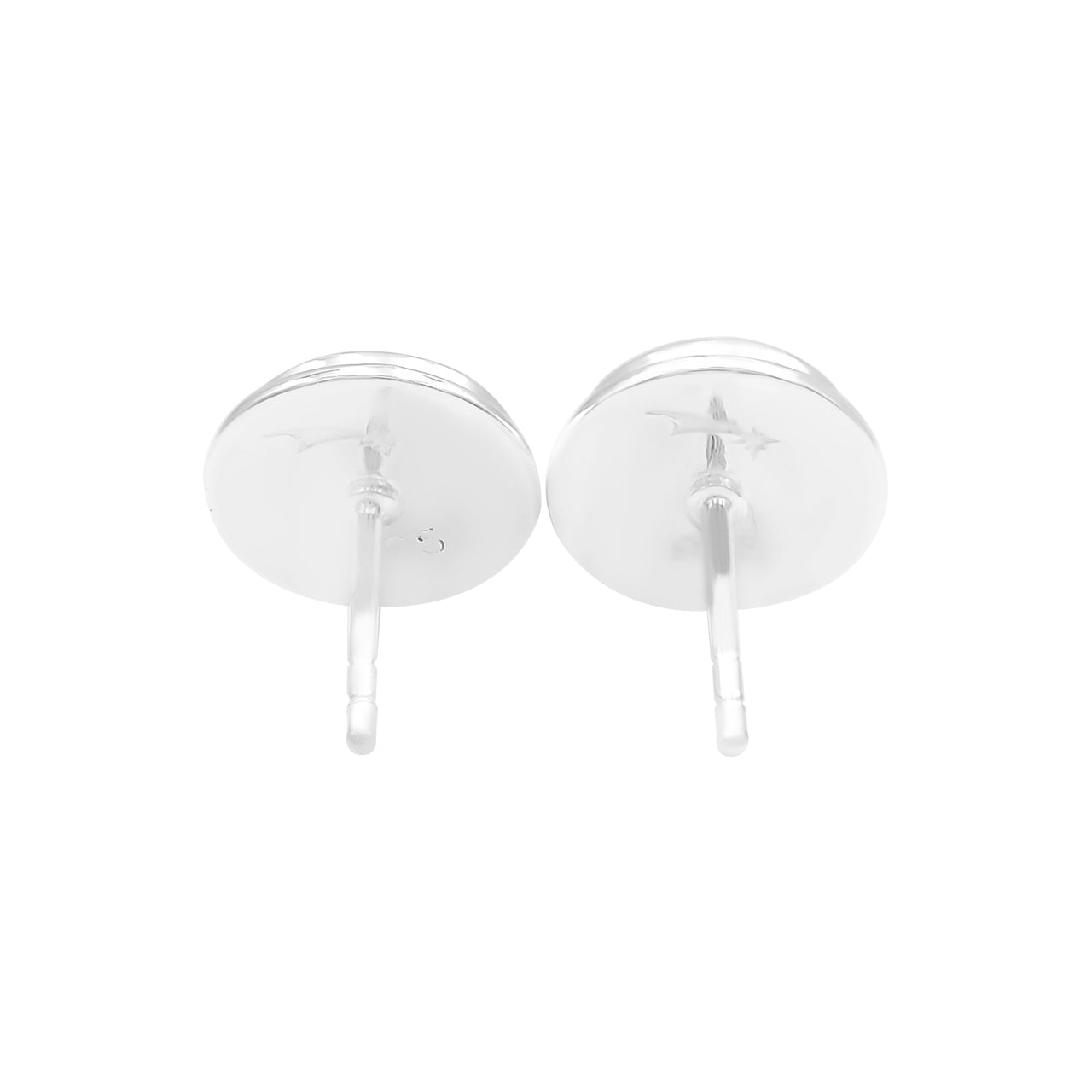 Starborn Genuine Round Brucite Post Earrings in Sterling Silver