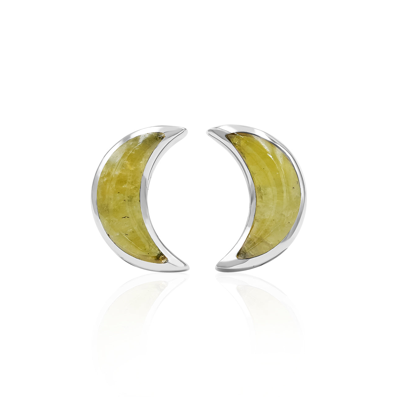 Aretes estilo poste con forma de luna creciente de Starborn en plata de ley