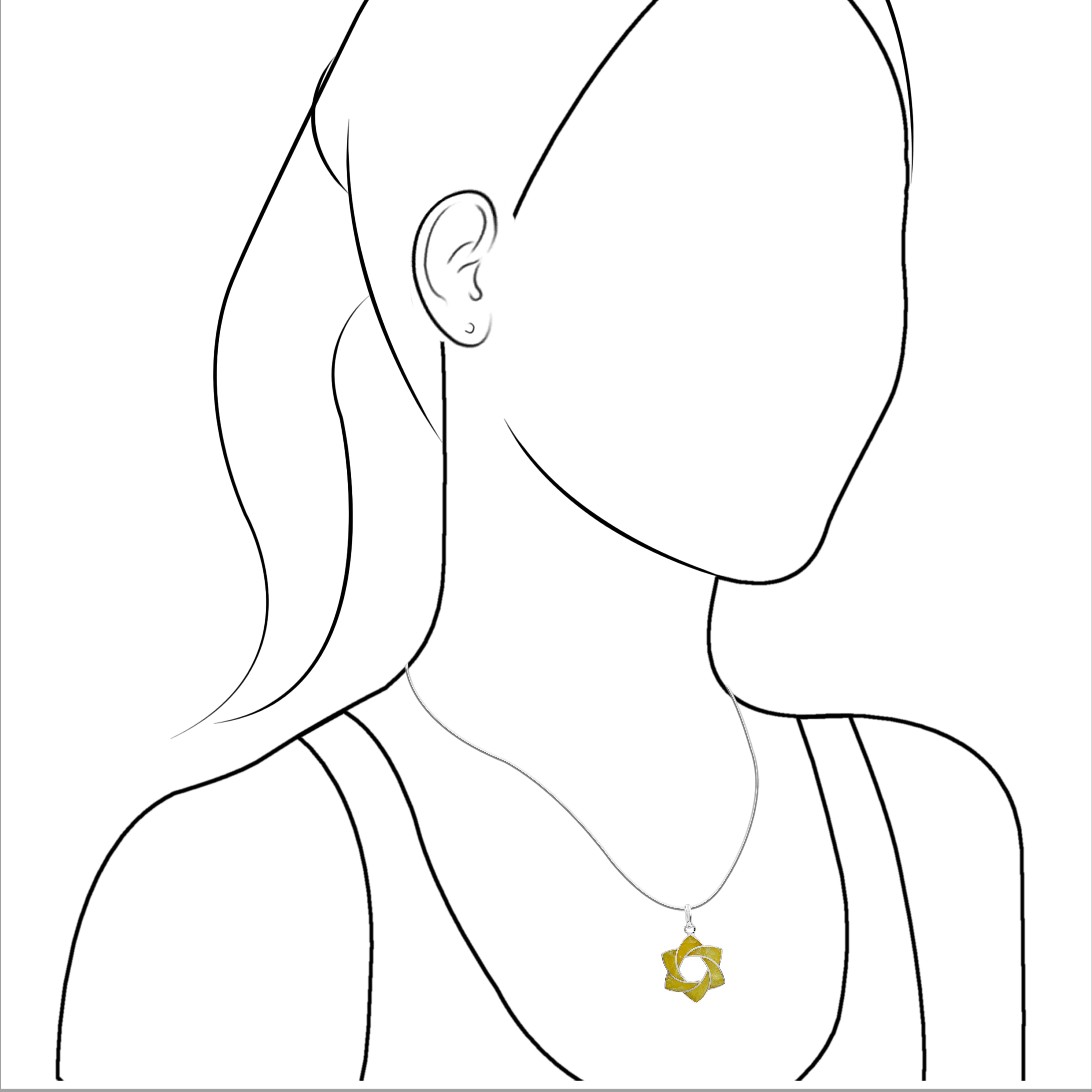 Starborn Brucite 6-Point Knot Pendant in Sterling Silver