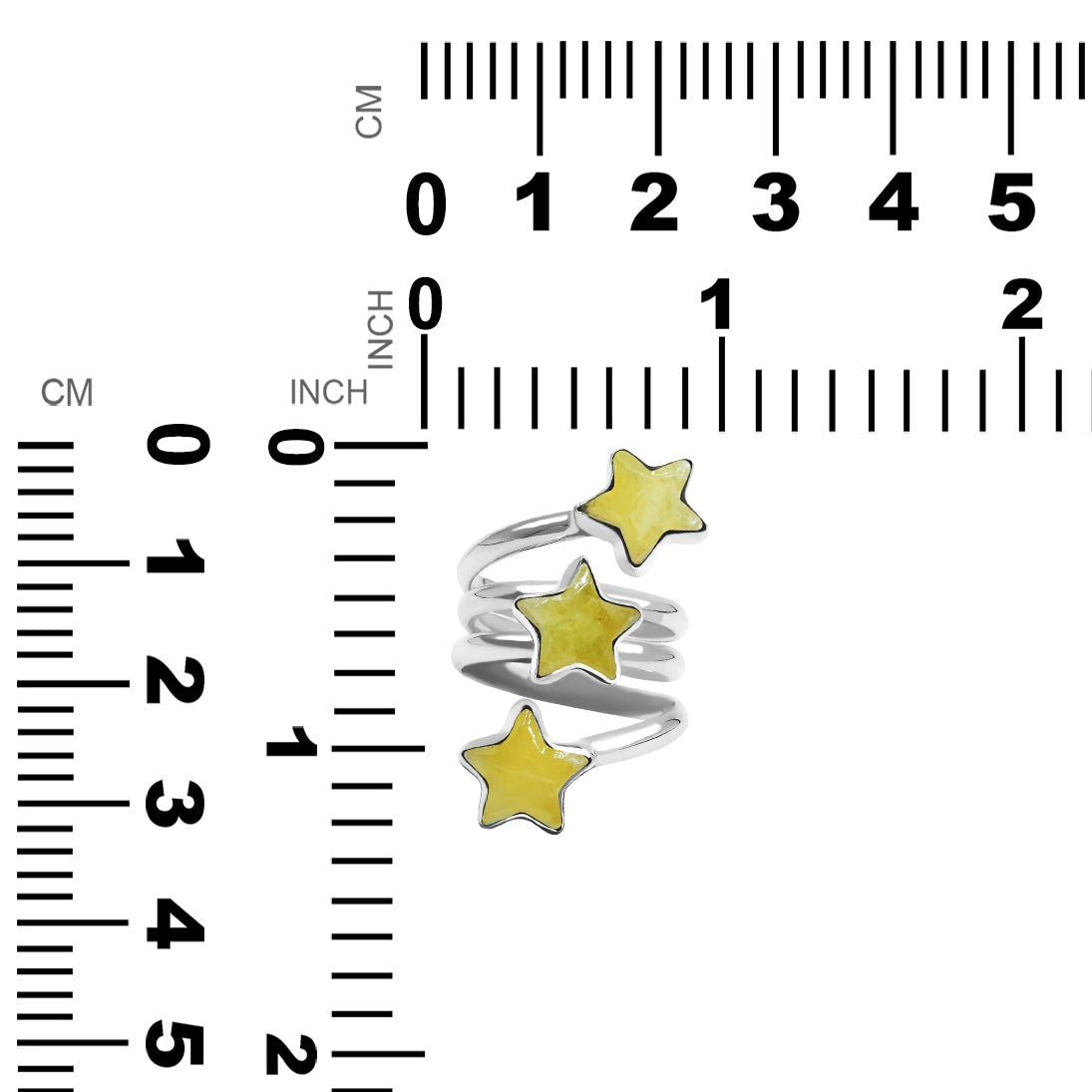 Brucite 3-Stars Spiral Ring