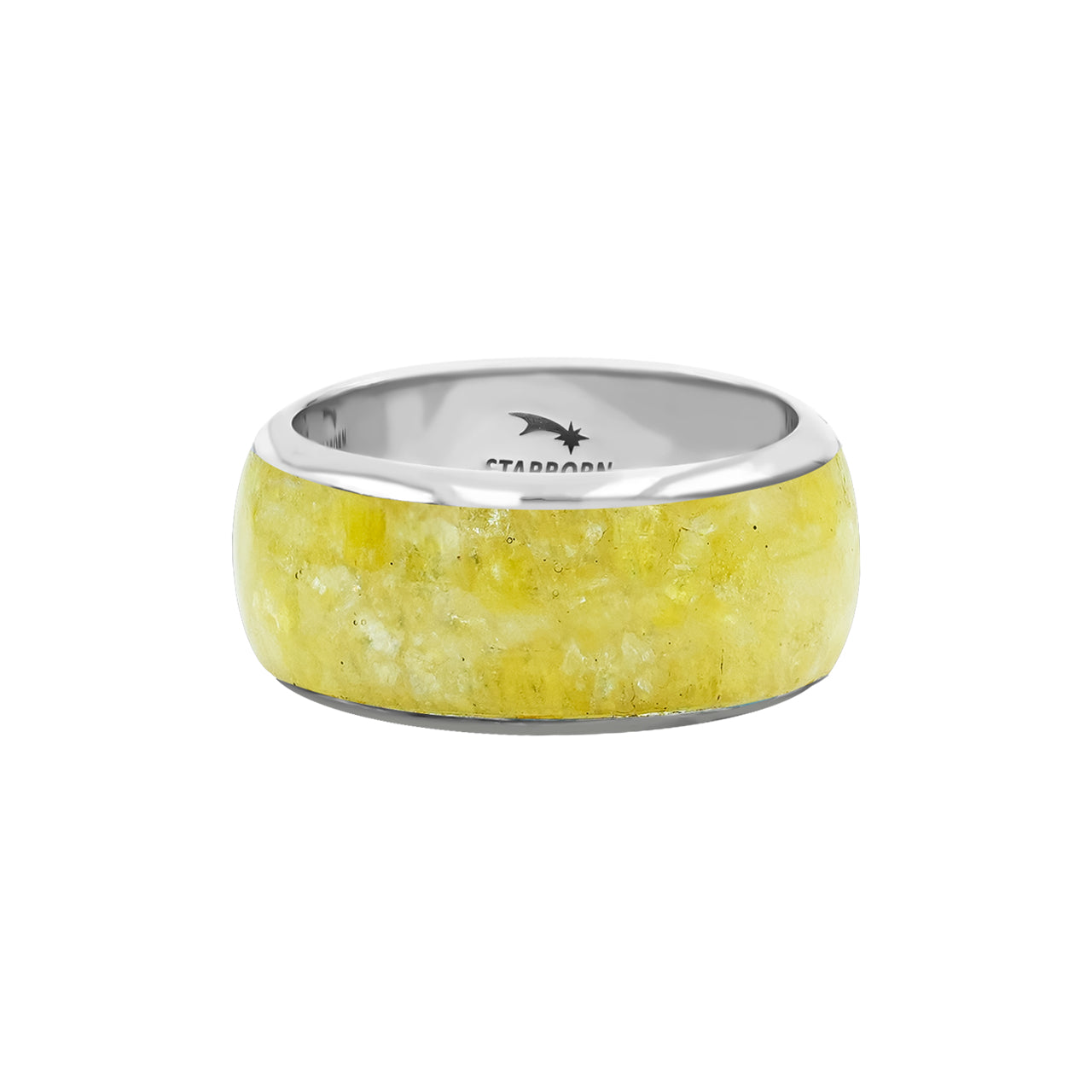 Starborn Brucite One Field Inlay Ring in Sterling Silver