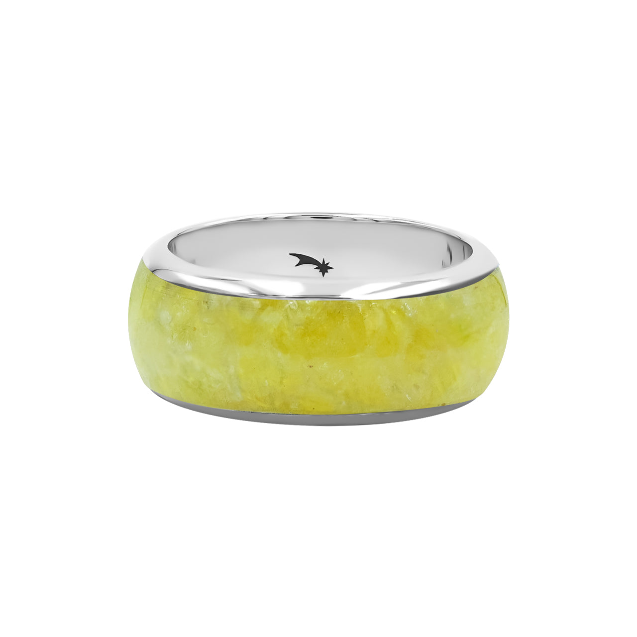 Starborn Brucite One Field Inlay Ring in Sterling Silver