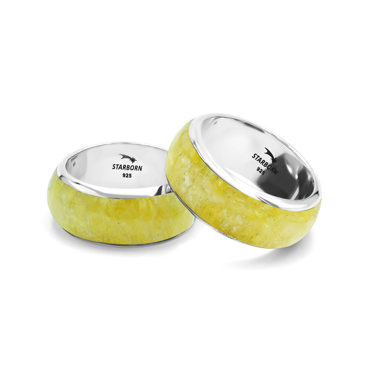 Starborn Brucite One Field Inlay Ring in Sterling Silver