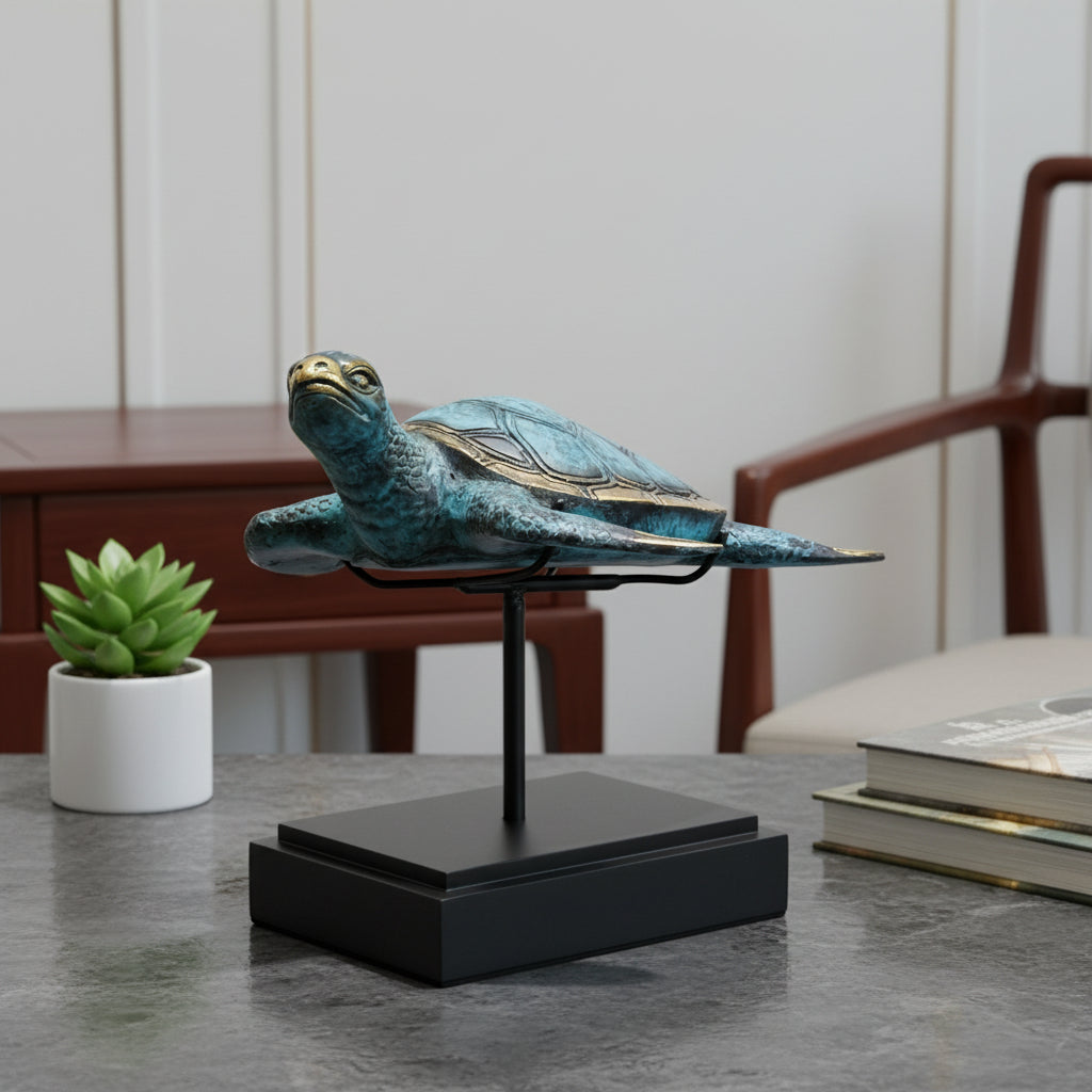 Starborn Sitzender Buddha-Meditations-Statue aus Messing
