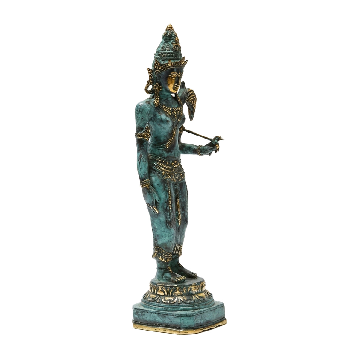 Starborn Sitzender Buddha-Meditations-Statue aus Messing