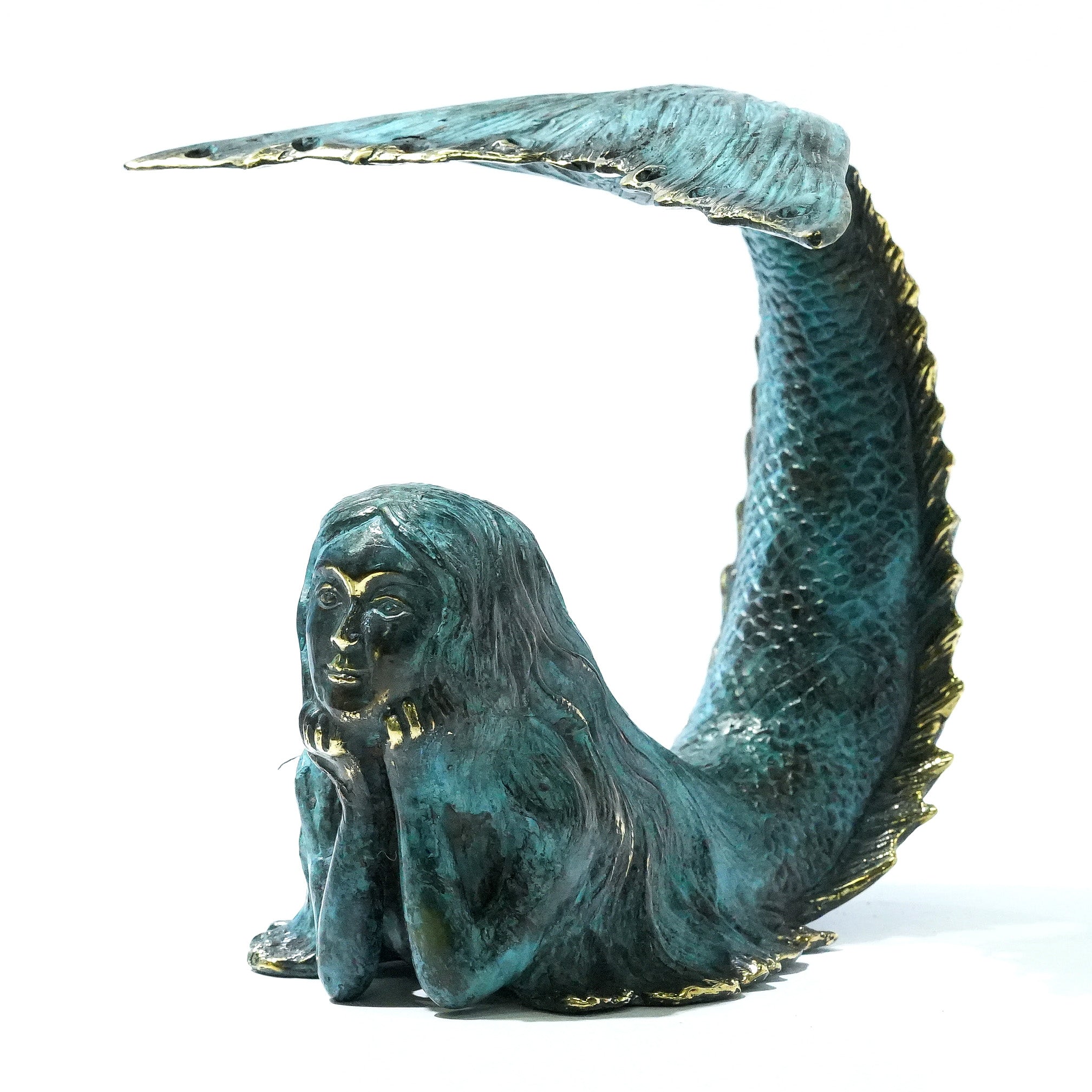 Starborn Mermaid Earring Holder Decorative Brass Sculpture - Large