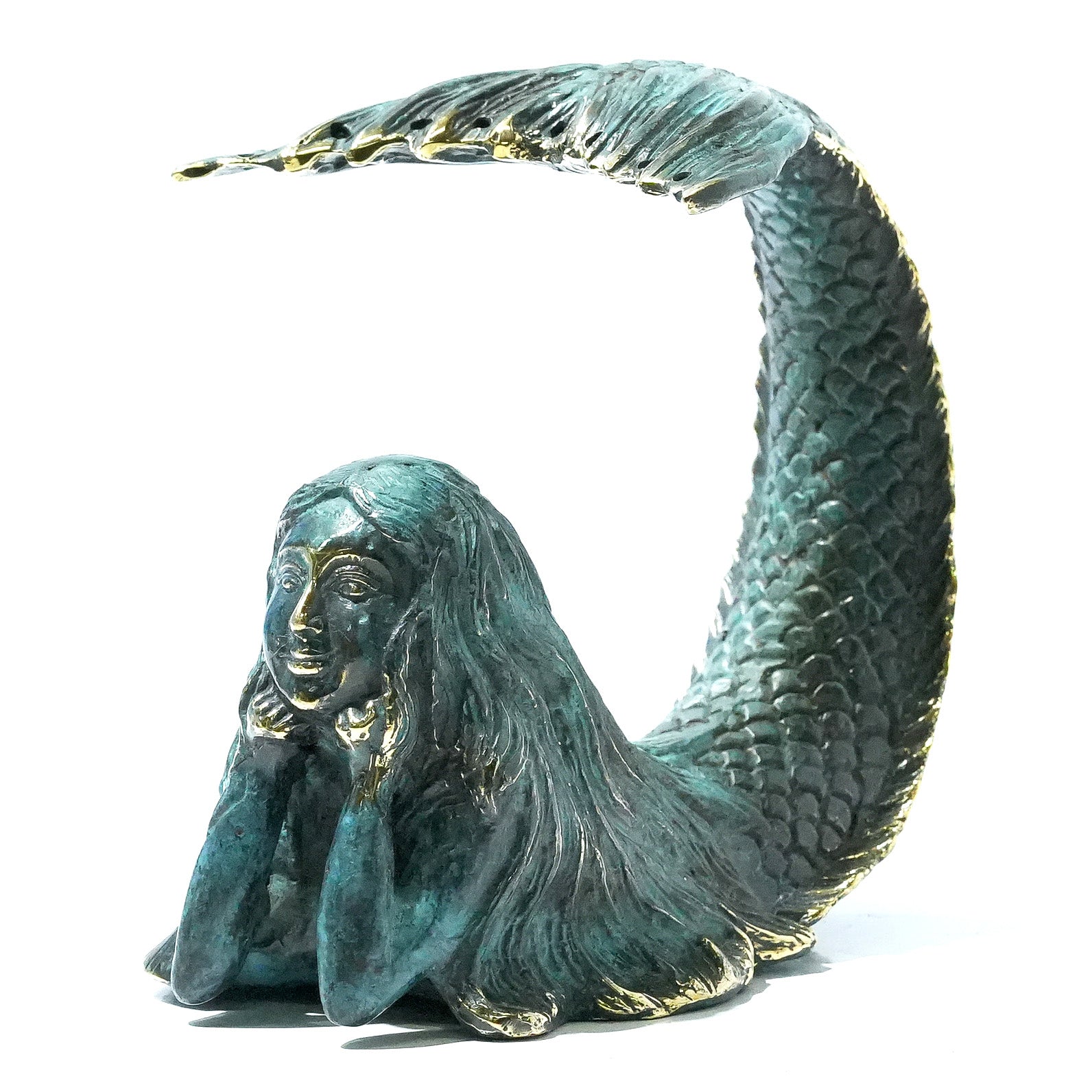 Starborn Mermaid Earring Holder Decorative Brass Sculpture - Small