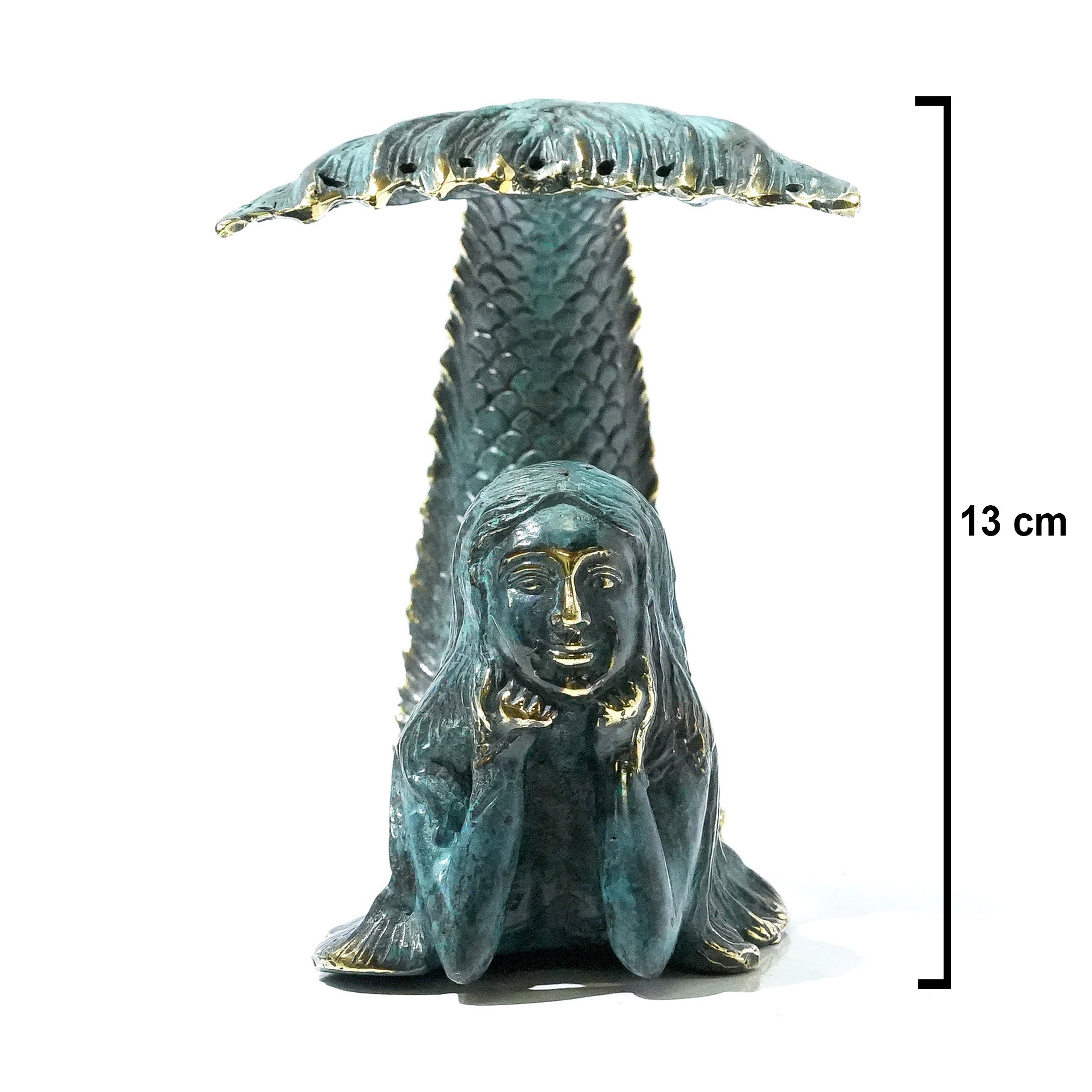 Starborn Mermaid Earring Holder Decorative Brass Sculpture - Small