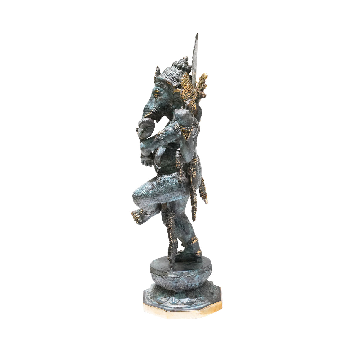 Starborn Four-Armed Standing Ganesha Decorative Bronze Statue