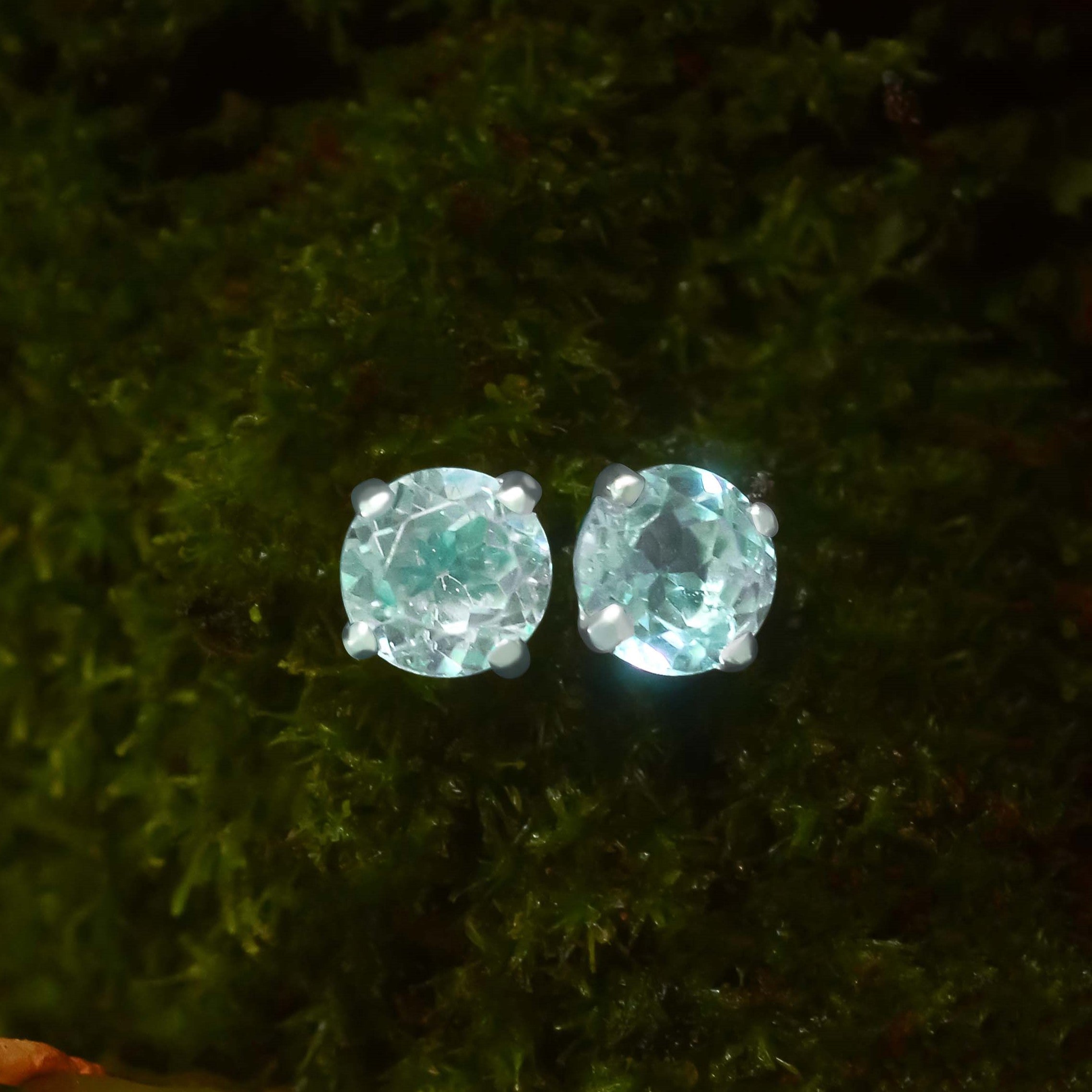 Starborn Faceted Blue Topaz Sterling Silver Post Earrings