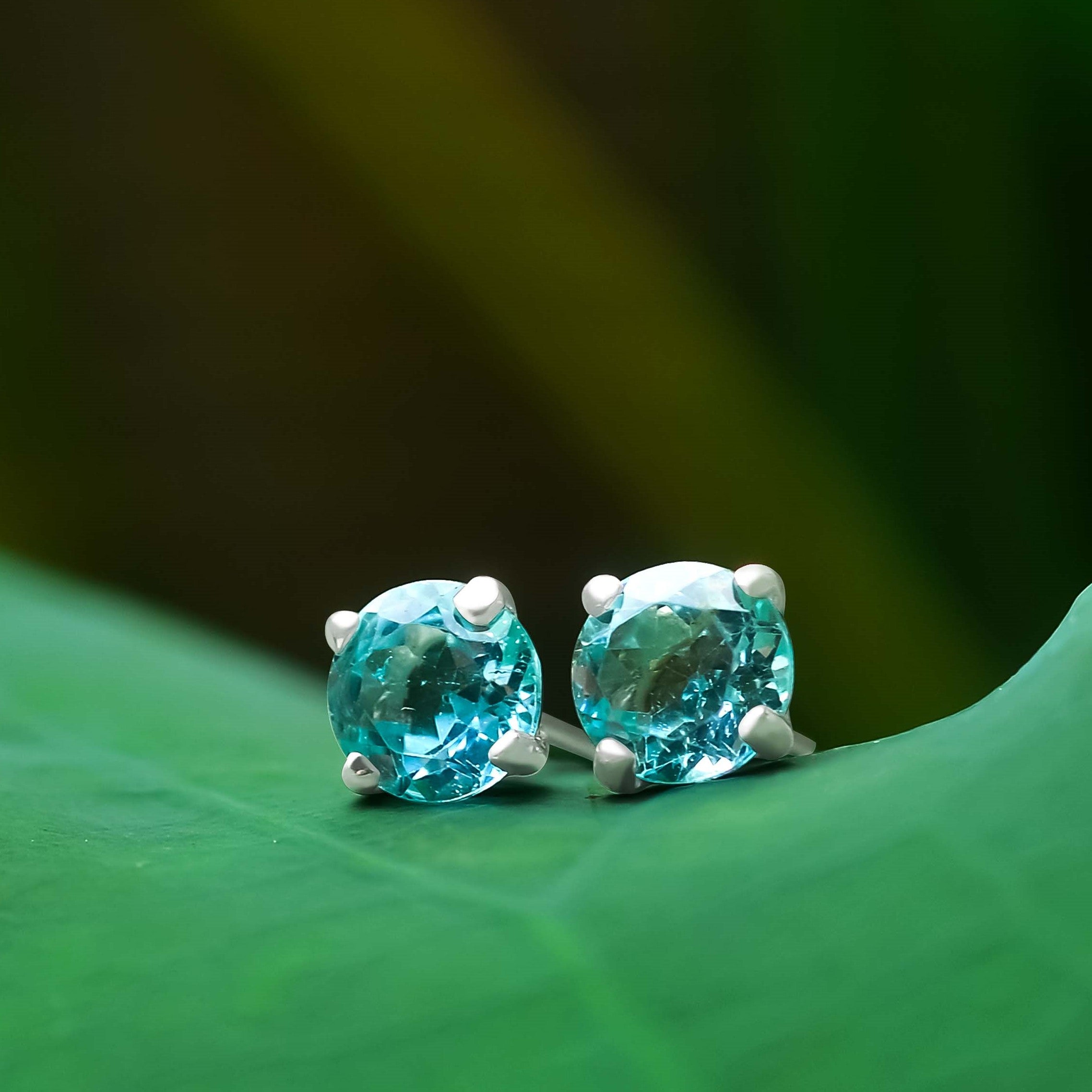 Starborn Faceted Blue Topaz Sterling Silver Post Earrings