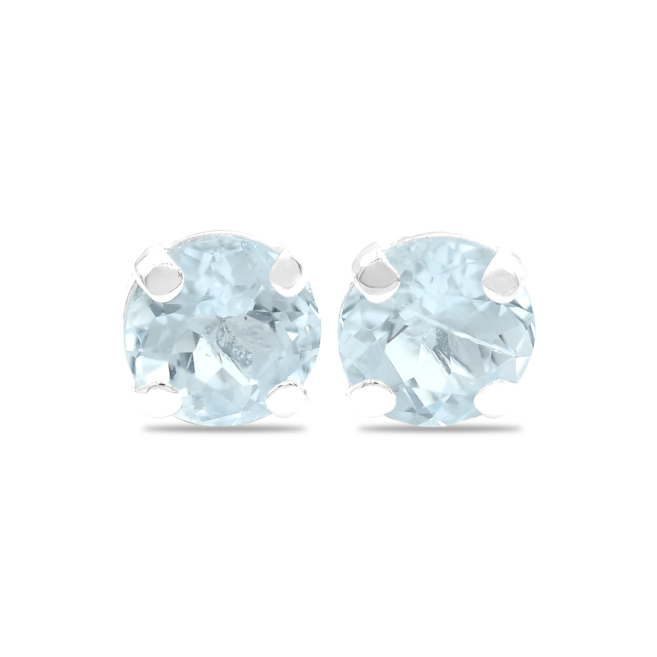 Starborn Faceted Blue Topaz Sterling Silver Post Earrings
